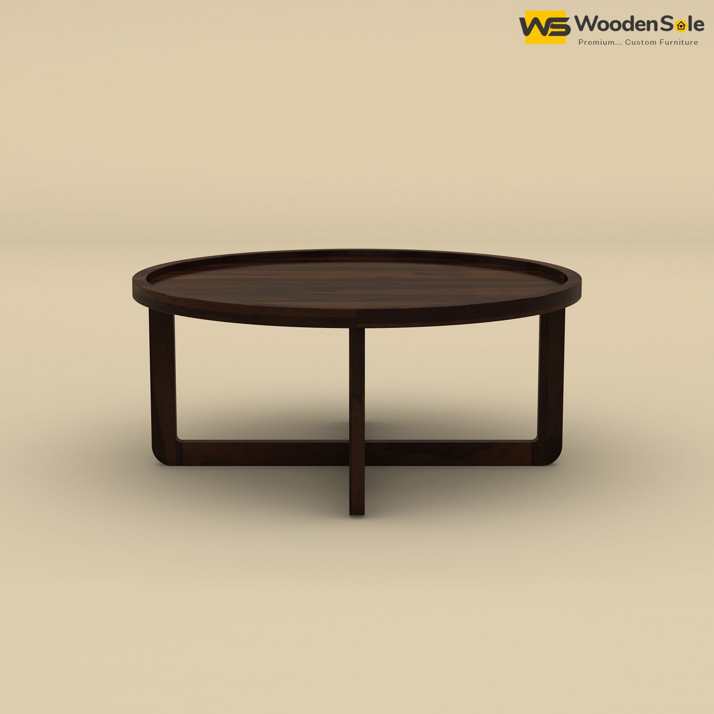 Dom Round Coffee Table (Walnut Finish)