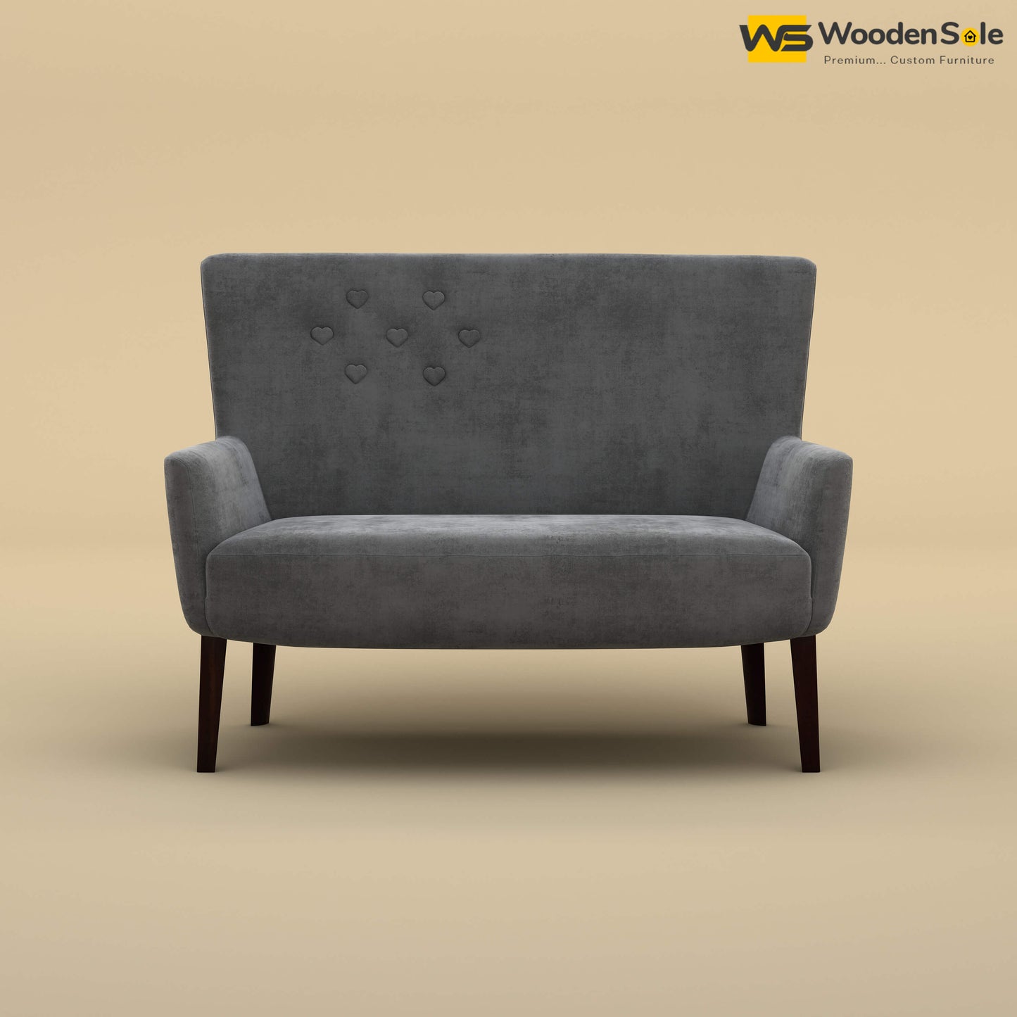 Dil Loveseat (Velvet, Charcoal Gray)