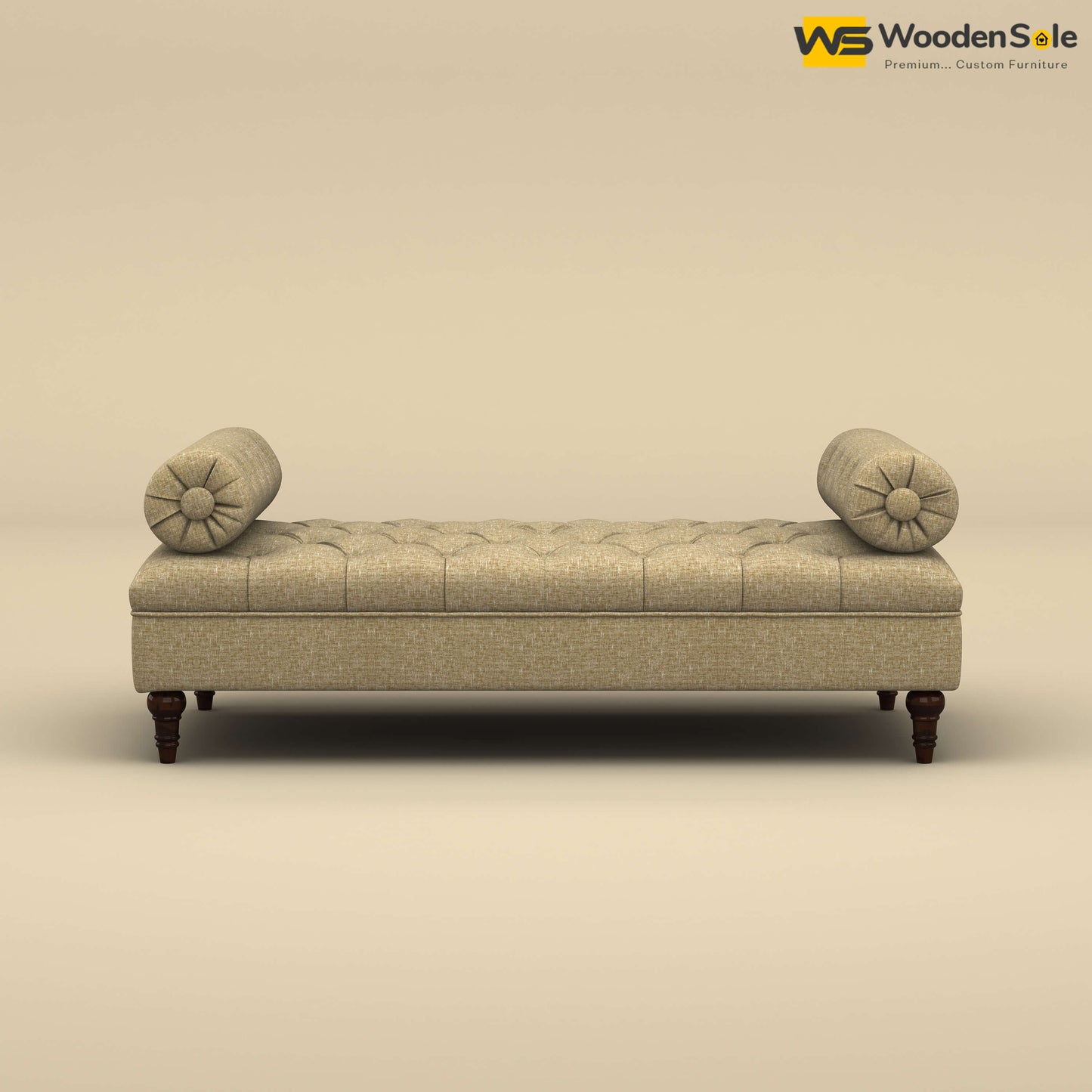 Andre Fabric Lounge Diwan Settee (Cotton, Faux Cream)