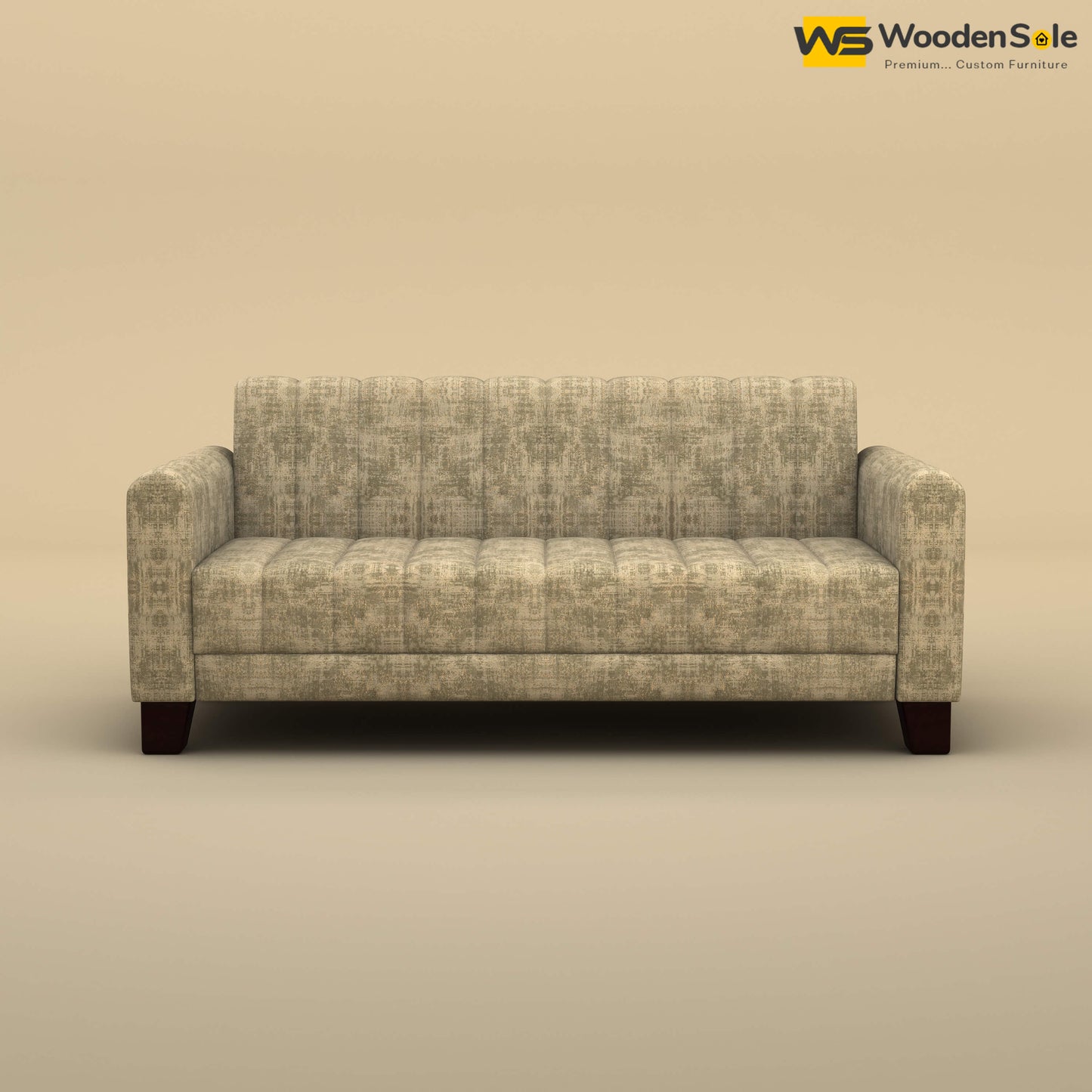Furo 3 Seater Fabric Sofa (Cotton, Patchy Cream)