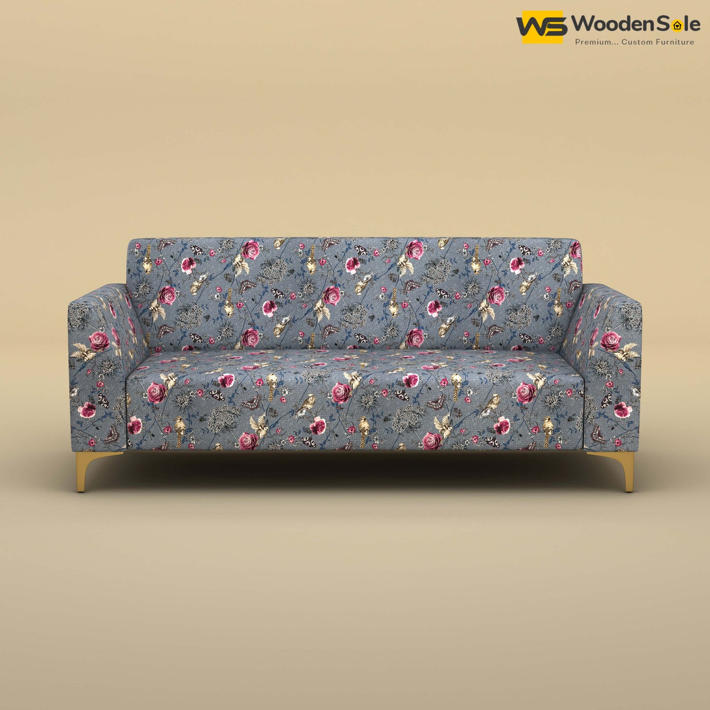 Nayobi 3 Seater Sofa (Cotton, Floral Printed)
