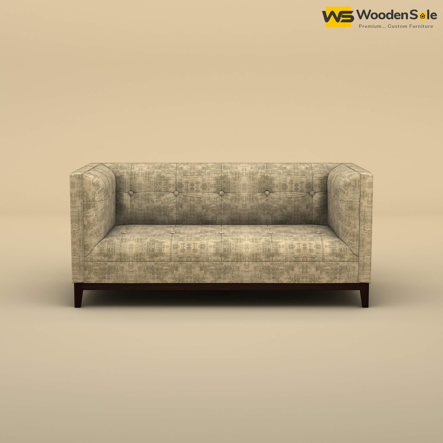 Loren Two Seater Fabric Sofa (Cotton, Patchy Cream)
