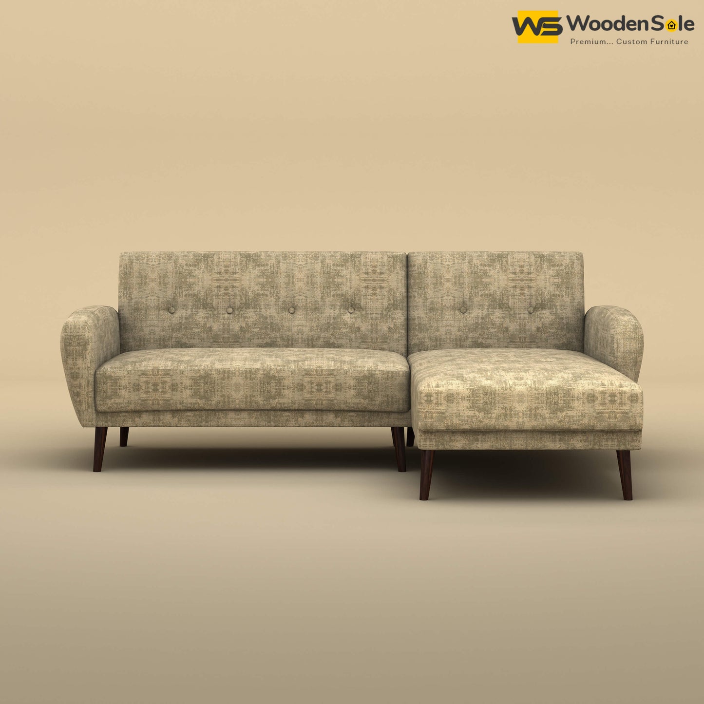 Daisy L Shape Sofa (Cotton, Patchy Cream)