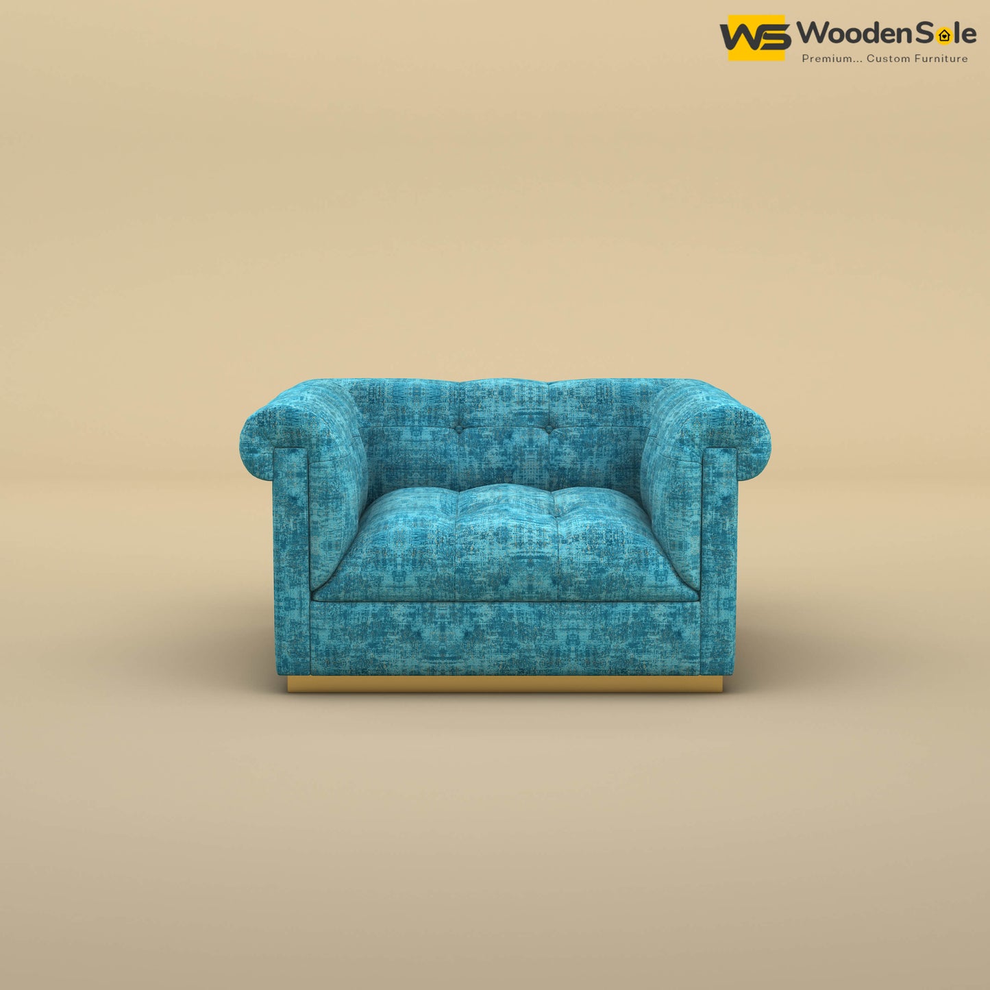 Morrison 1 Seater Fabric Sofa (Cotton, Teal Blue)
