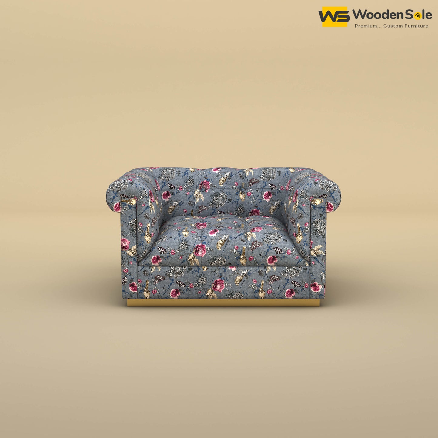 Morrison 1 Seater Fabric Sofa (Cotton, Floral Printed)
