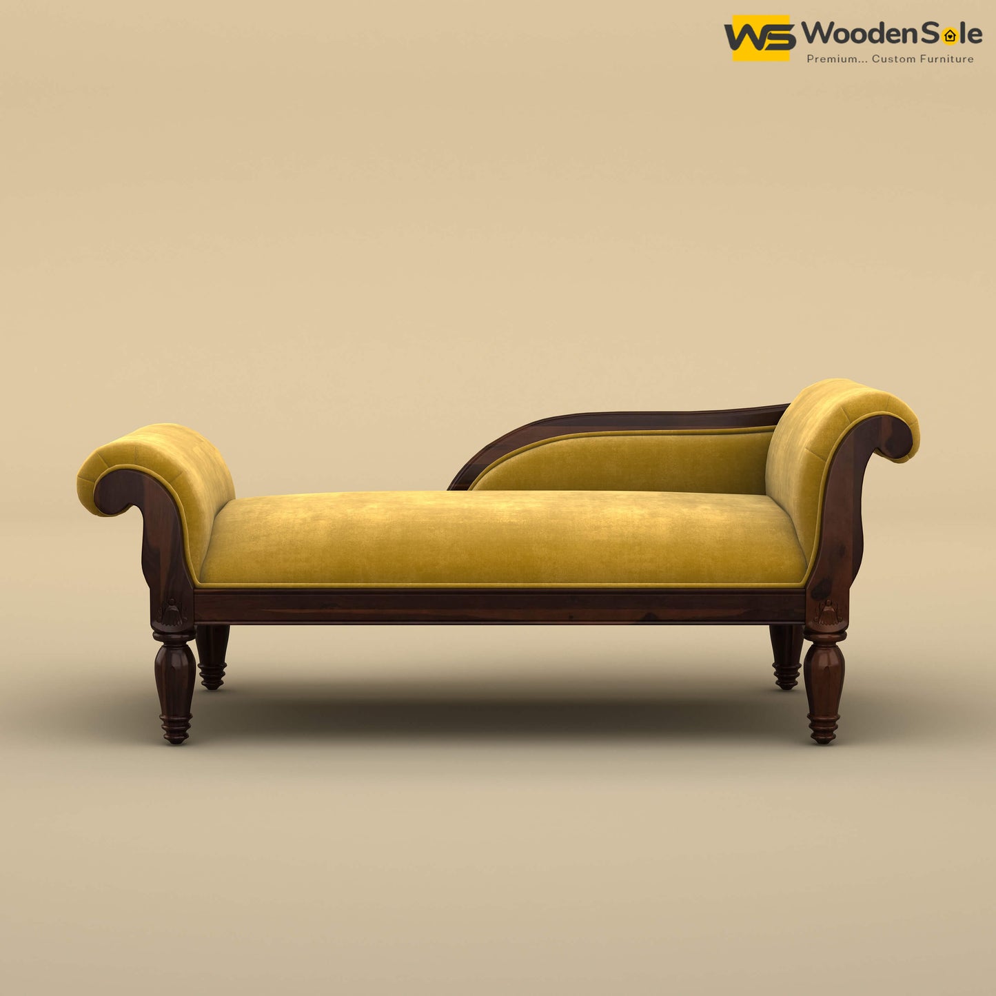 Virat Chaise Lounge (Velvet, Mustard Yellow)