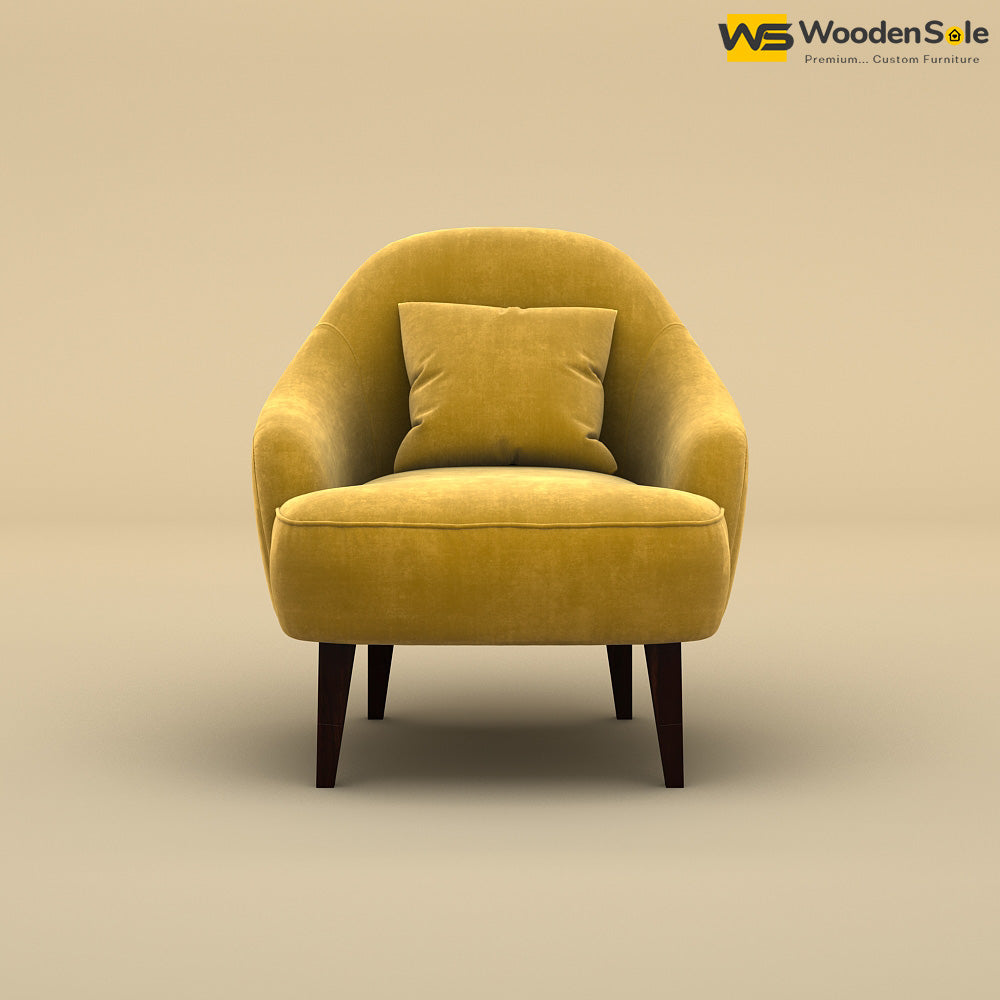 Opera Lounge Chair (Velvet, Mustard Yellow)