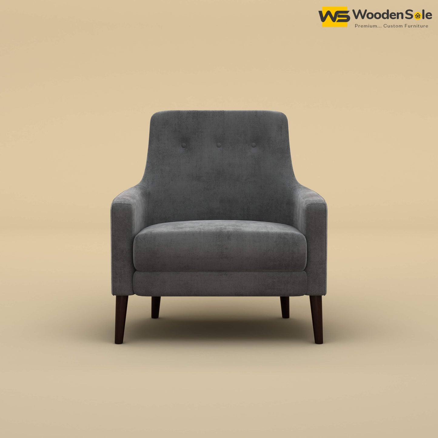 Rubik Lounge Chair (Velvet, Charcoal Gray)