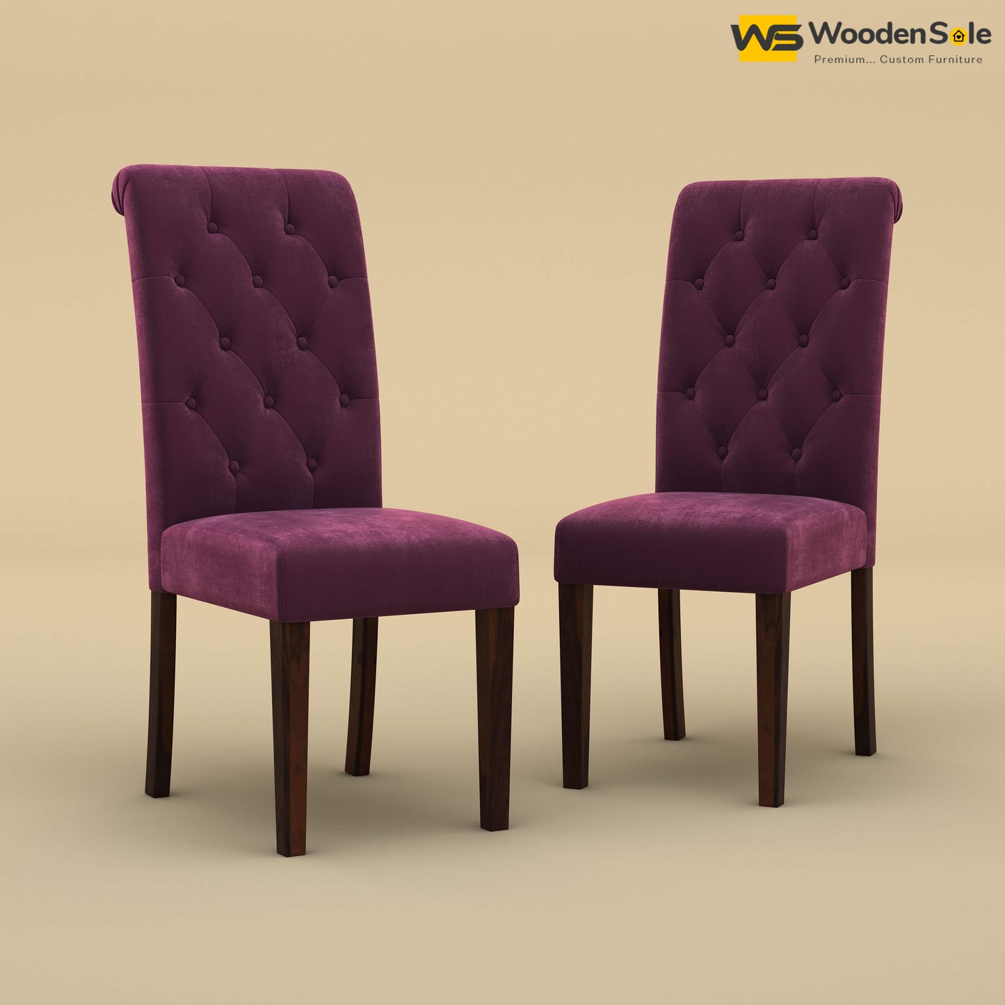 Elliot Dining Chairs - Set of 2 (Velvet, Dark Purple)