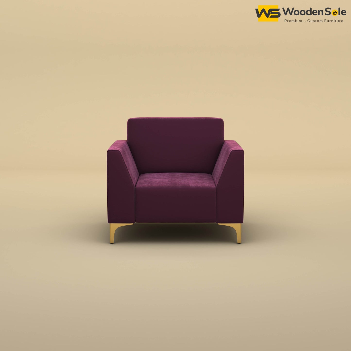 Nayobi 1 Seater Sofa (Velvet, Dark Purple)