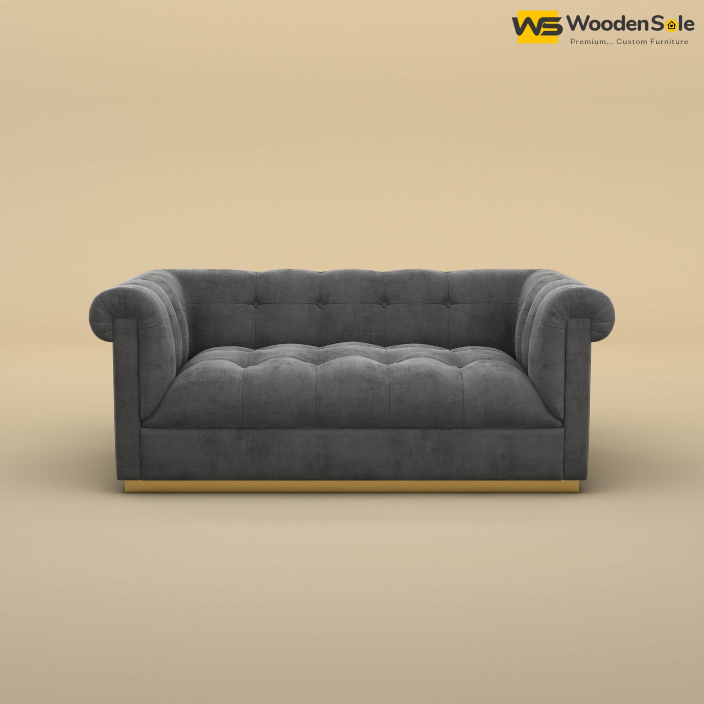 Morrison 2 Seater Fabric Sofa (Velvet, Charcoal Gray)