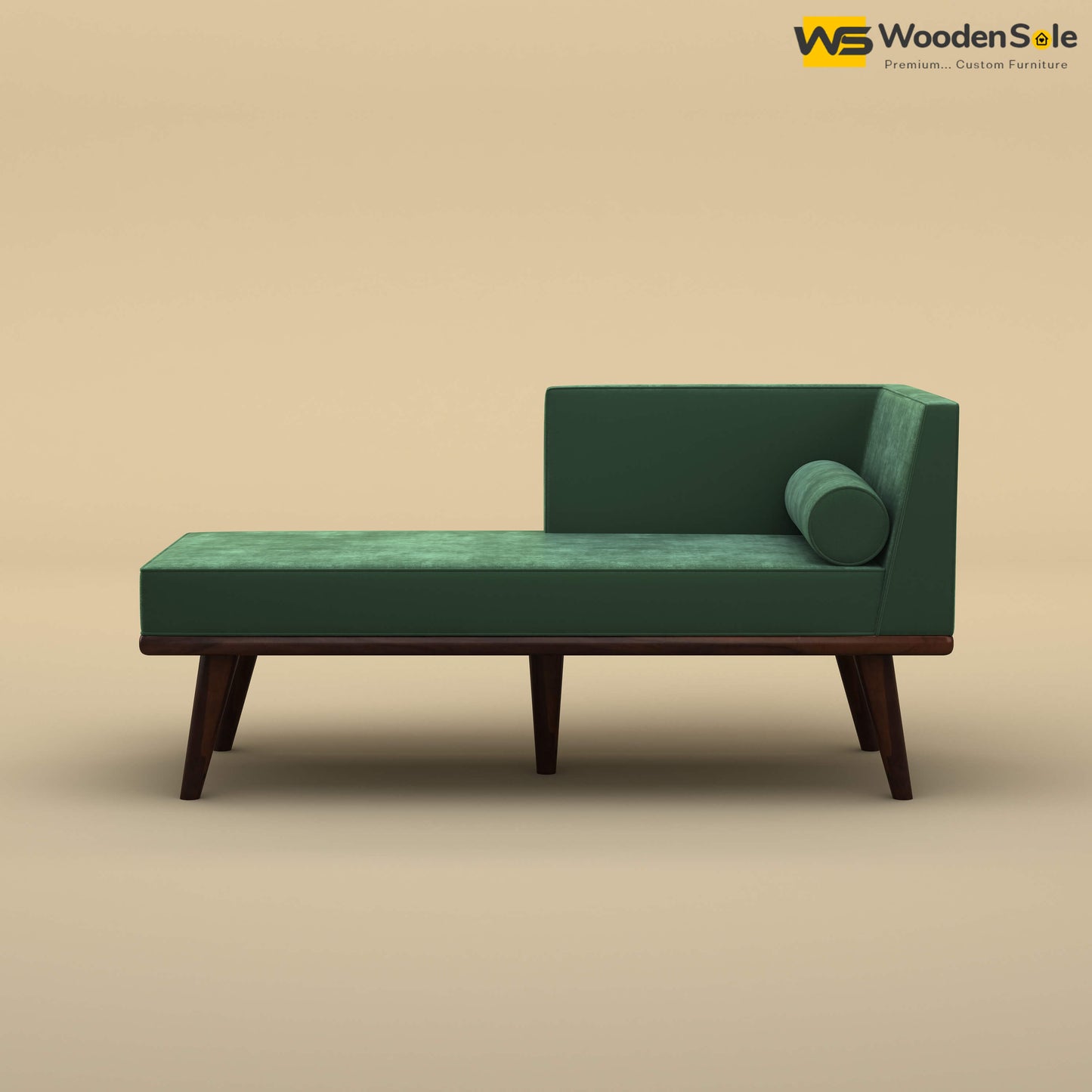Sheher Chaise Lounge (Velvet, Forest Green)