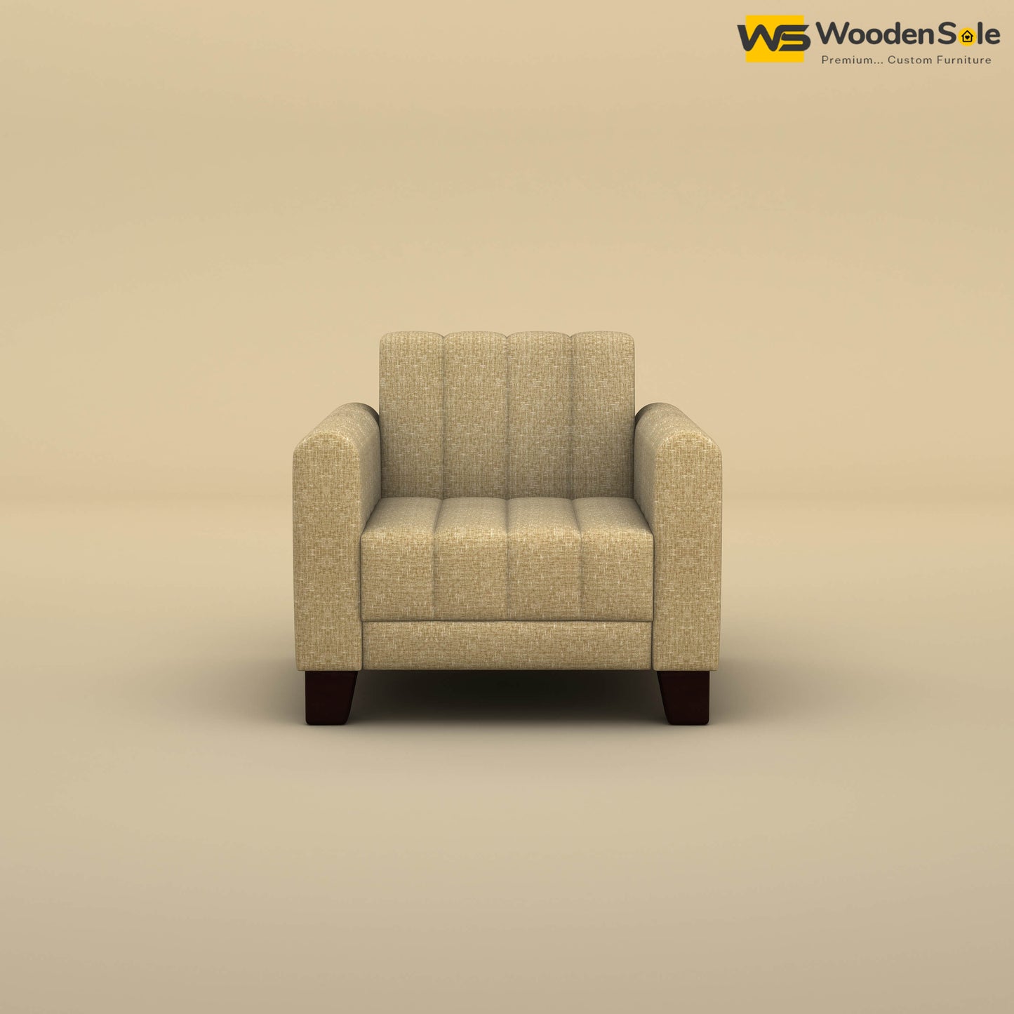Furo 1 Seater Fabric Sofa (Cotton, Faux Cream)