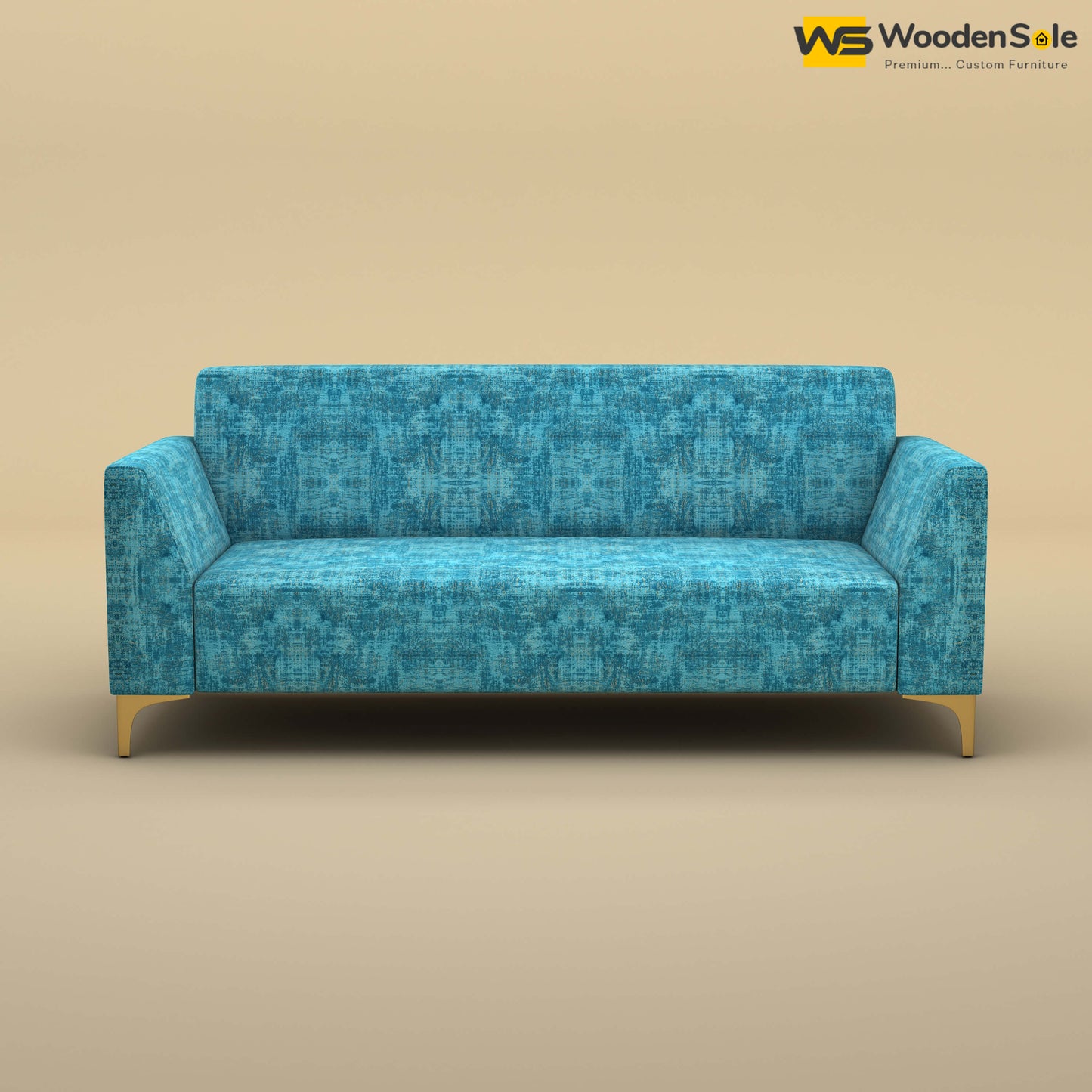 Nayobi 3 Seater Sofa (Cotton, Teal Blue)