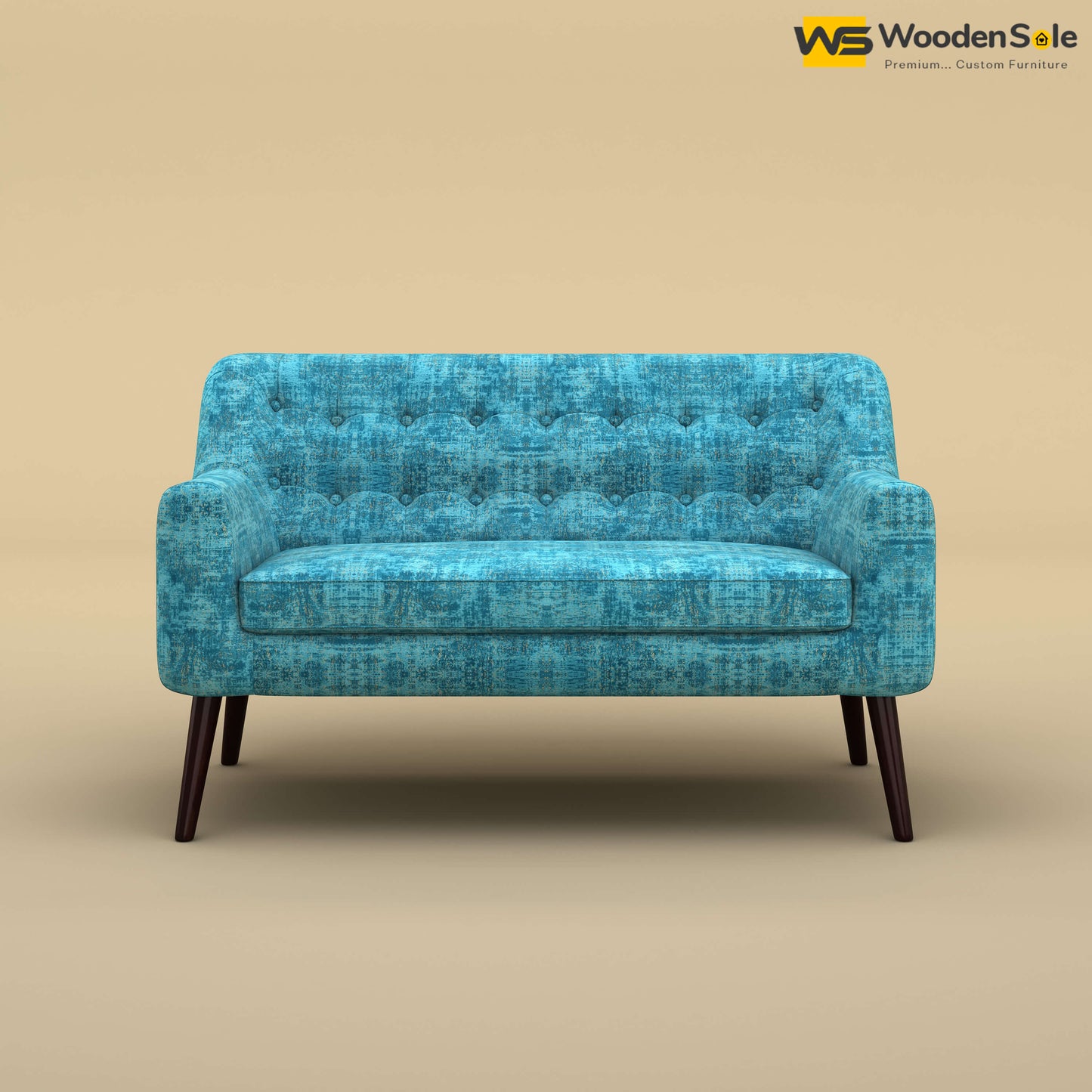 Viraj Loveseat Sofa (Cotton, Teal Blue)