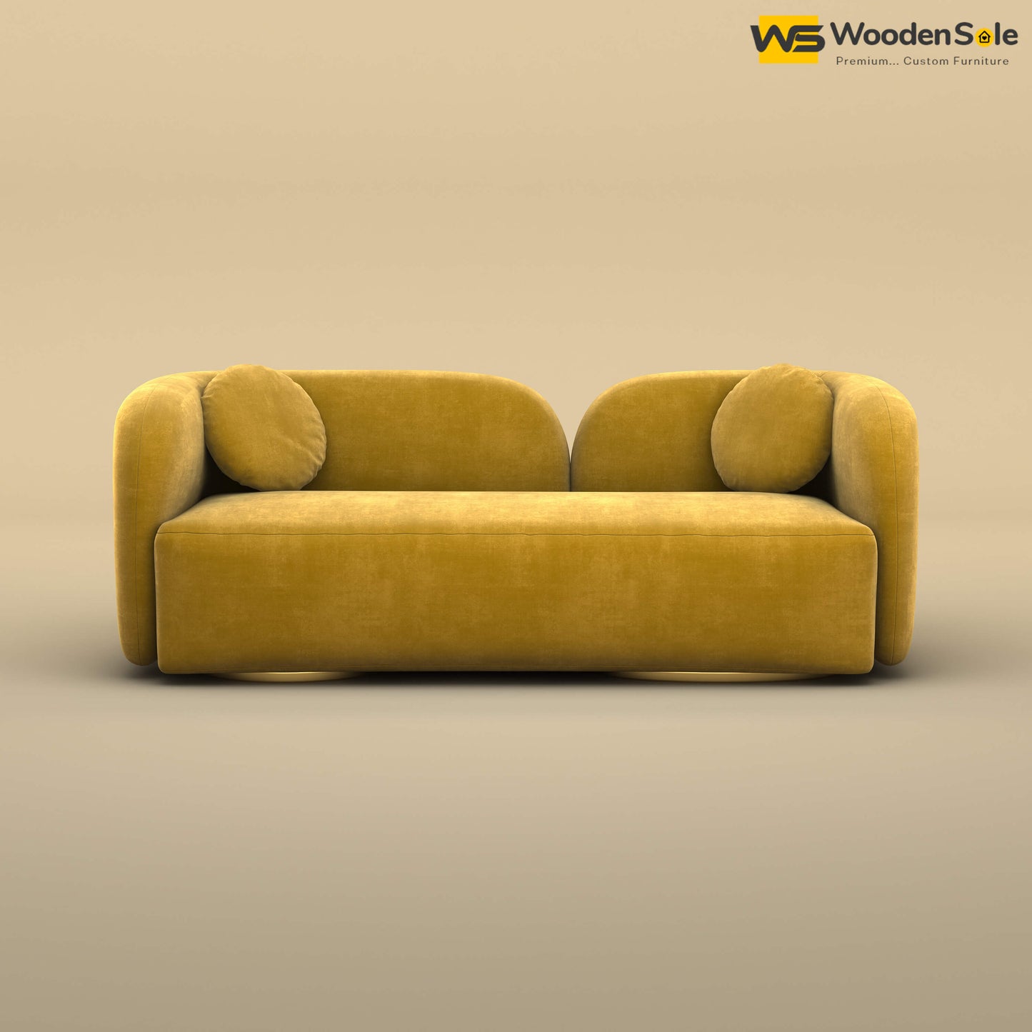 Oslo 3 Seater Interior Sofa (Velvet, Mustard Yellow)