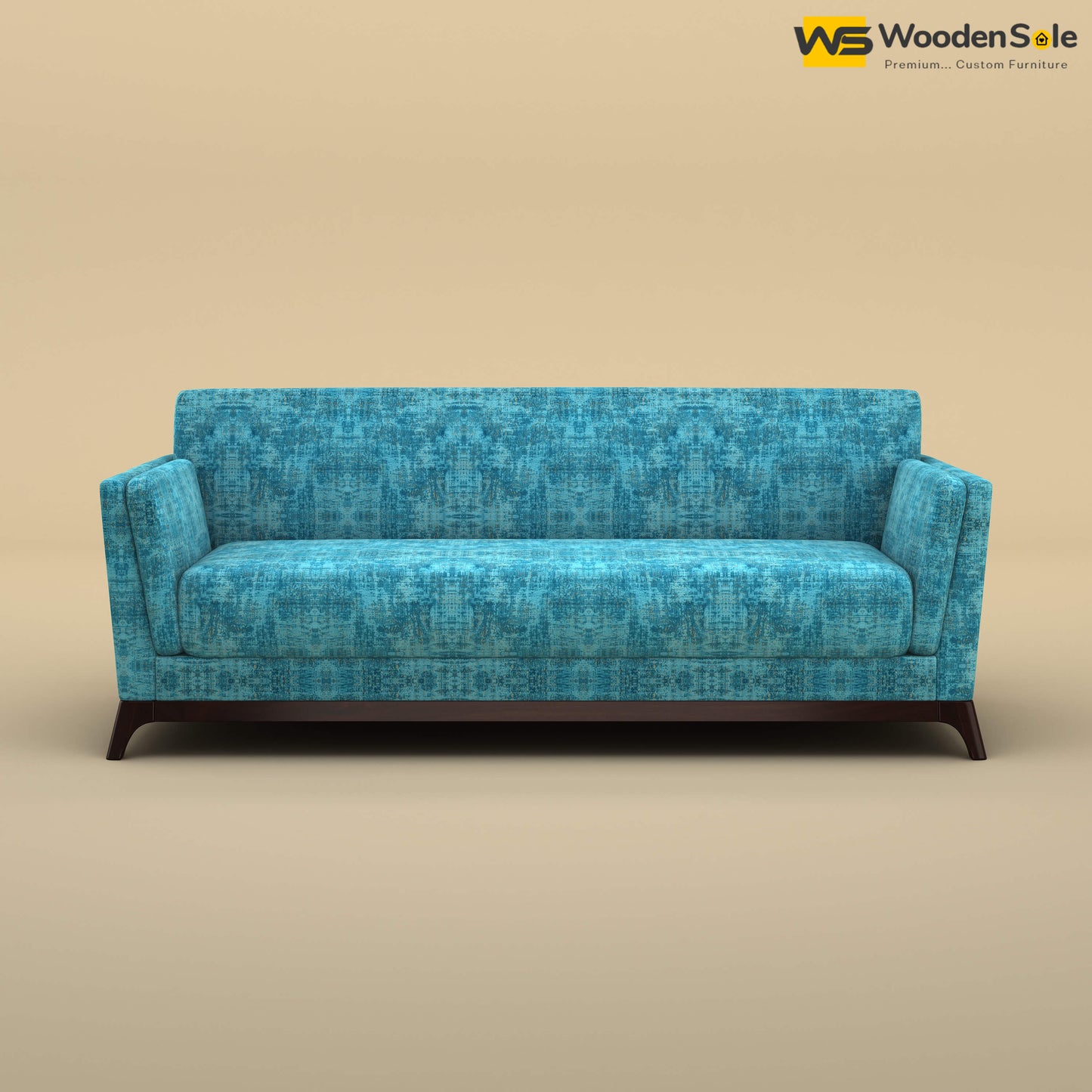 Bruno 3 Seater Sofa (Cotton, Teal Blue)