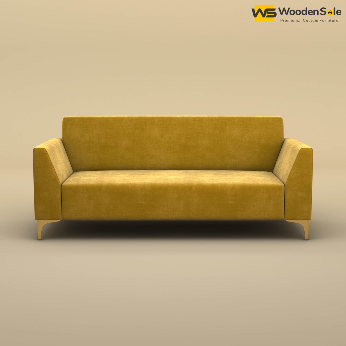 Nayobi 3 Seater Sofa (Velvet, Mustard Yellow)