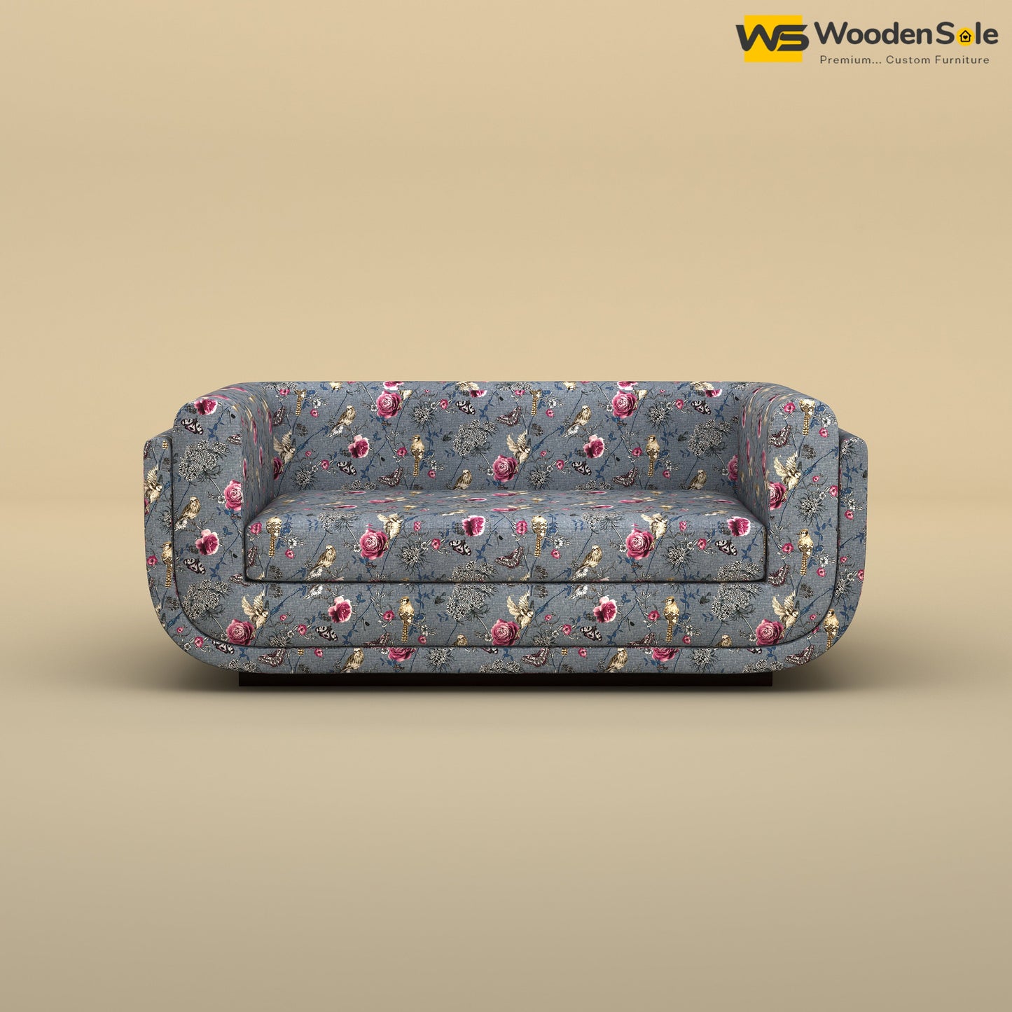 Vedant Two Seater Sofa (Cotton, Floral Printed)