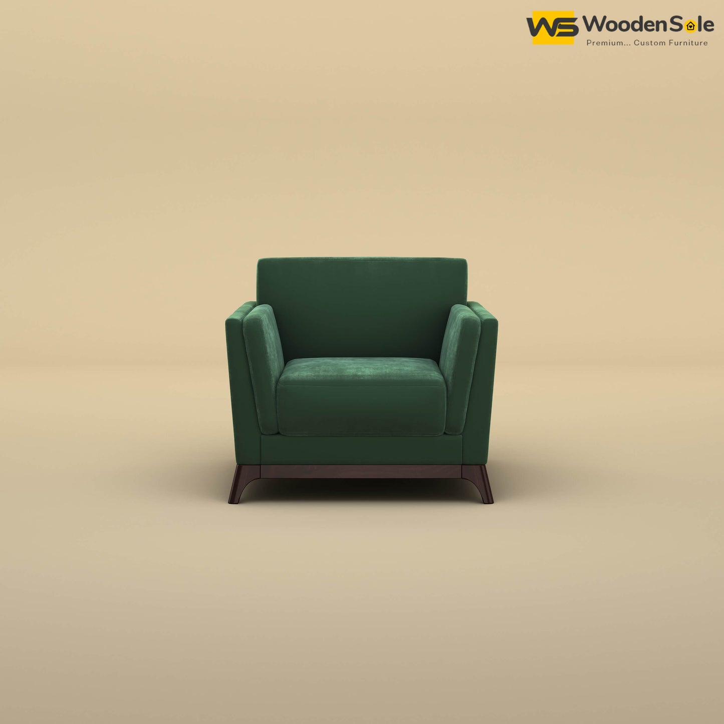Bruno 1 Seater Sofa (Velvet, Forest Green)