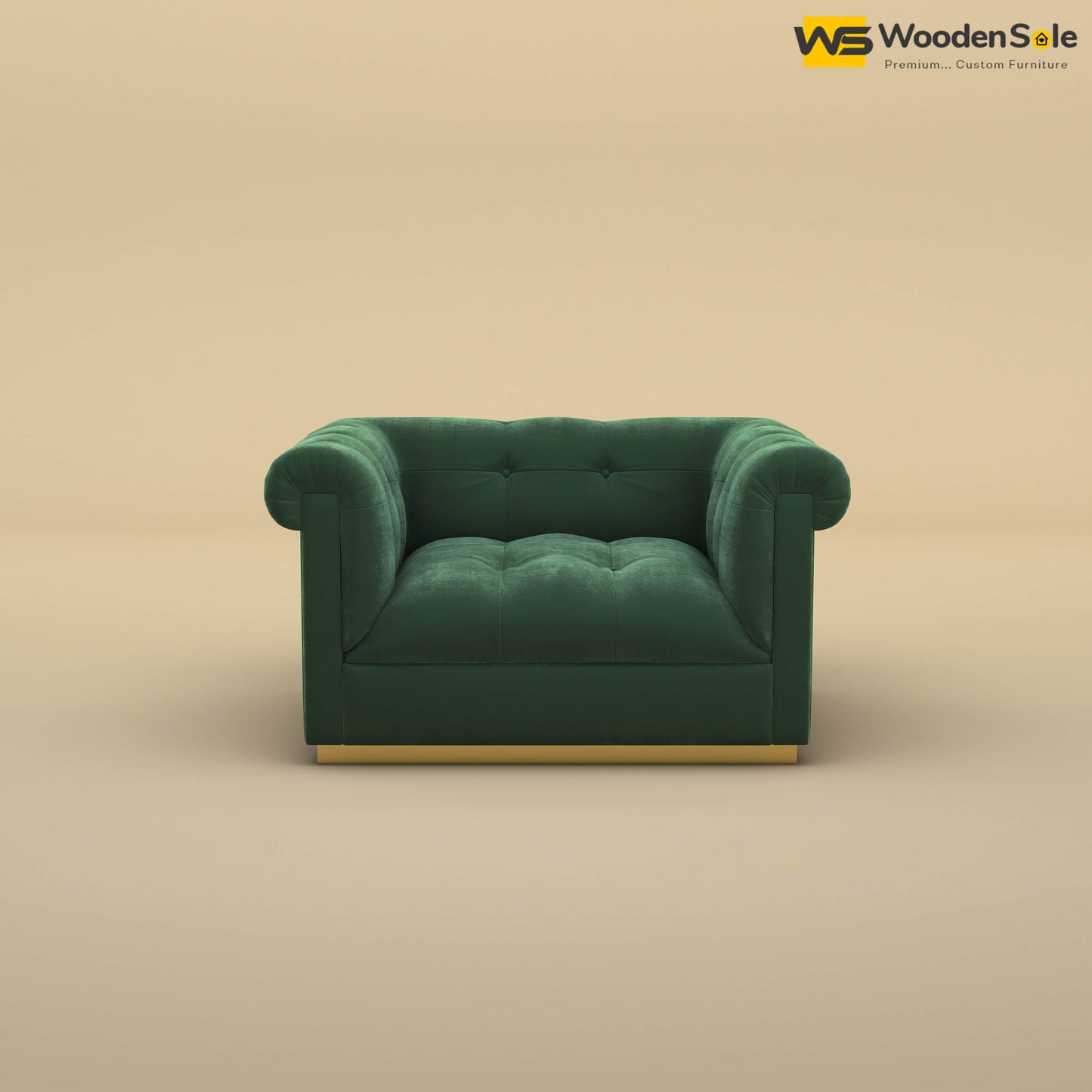 Morrison 1 Seater Fabric Sofa (Velvet, Forest Green)