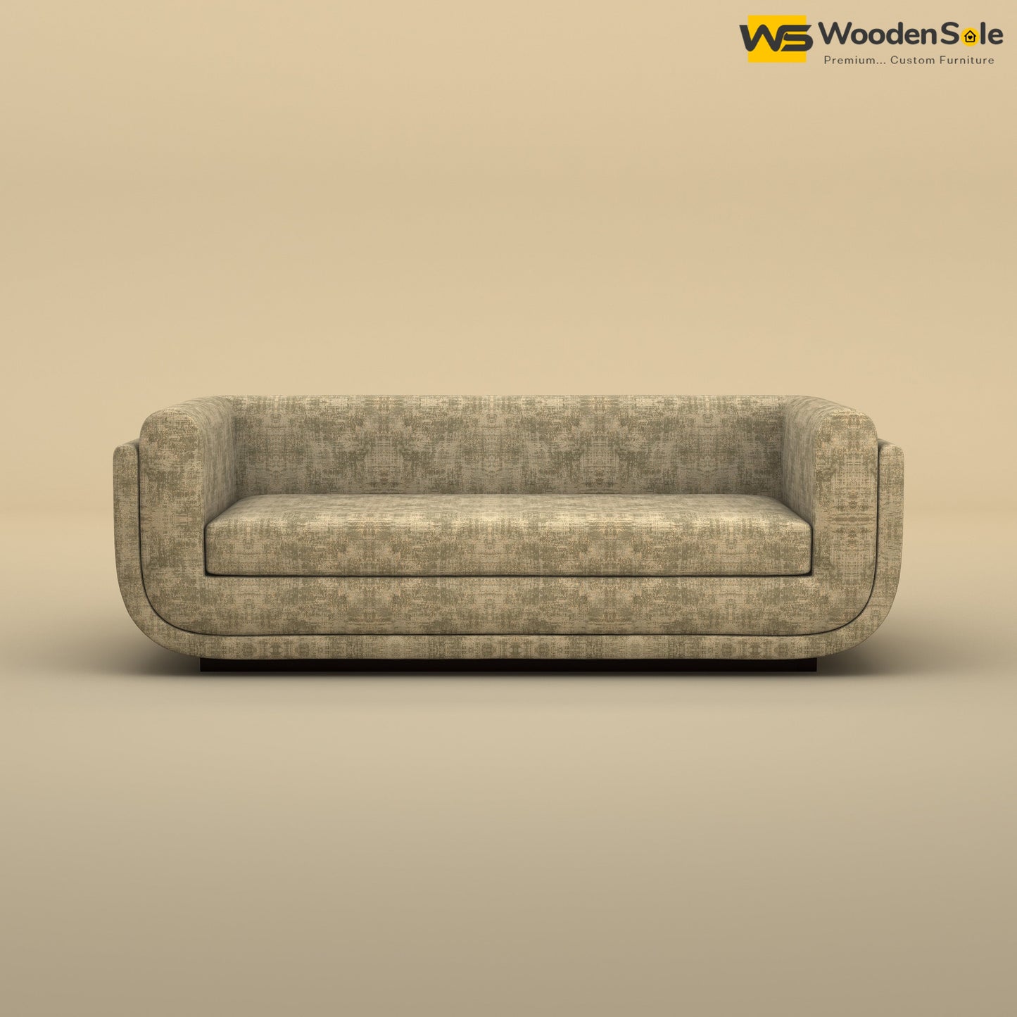 Vedant Three Seater Sofa (Cotton, Patchy Cream)