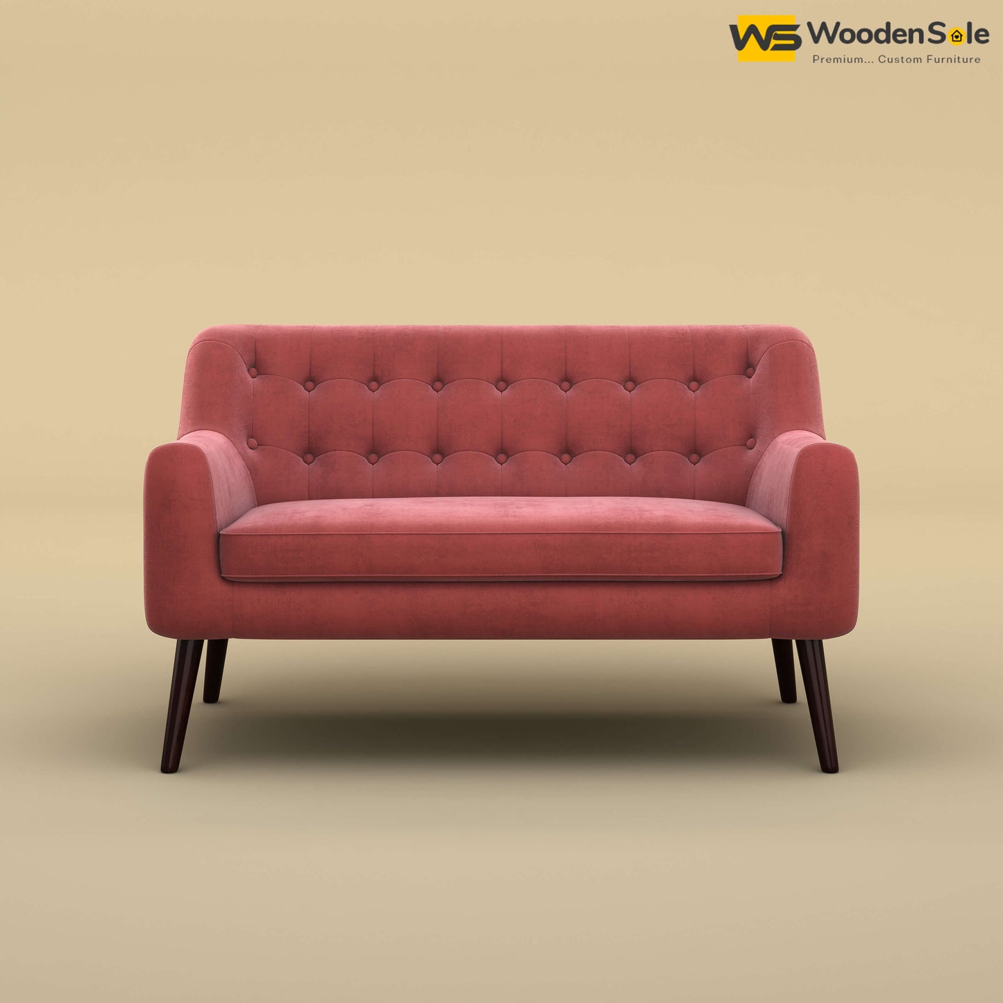 Viraj Loveseat Sofa (Velvet, Pink)