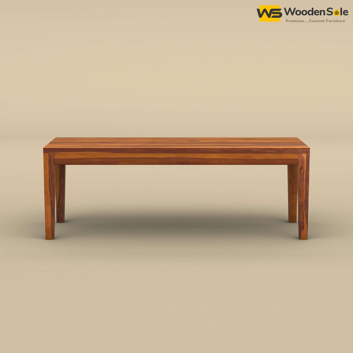 Sheesham Wood 6 Seater Dining Table Set with Bench (Honey Finish)