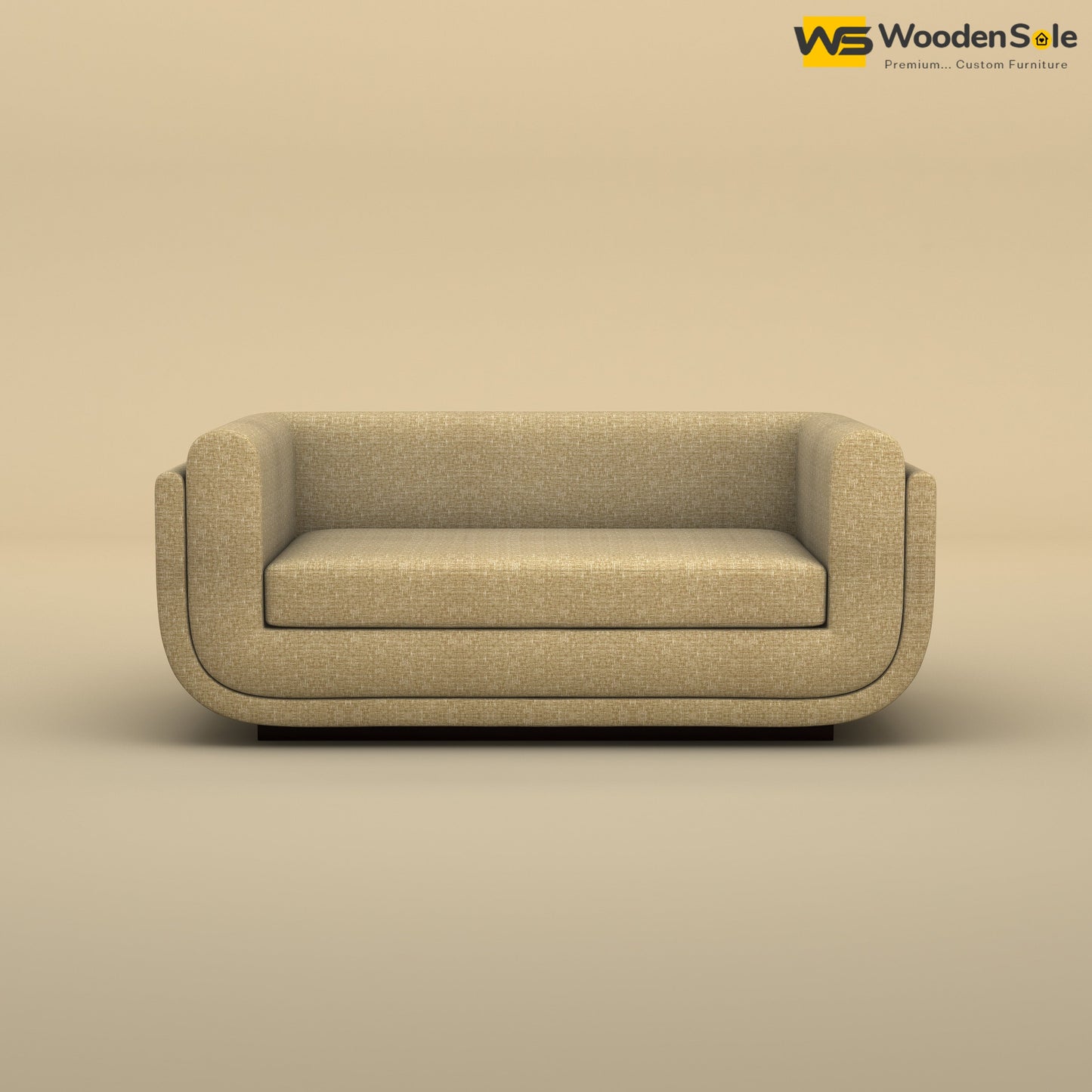 Vedant Two Seater Sofa (Cotton, Faux Cream)