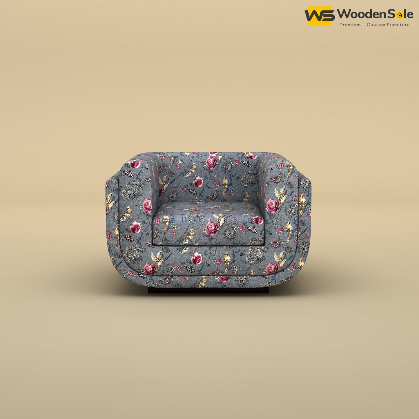 Vedant 1 Seater Fabric Sofa (Cotton, Floral Printed)