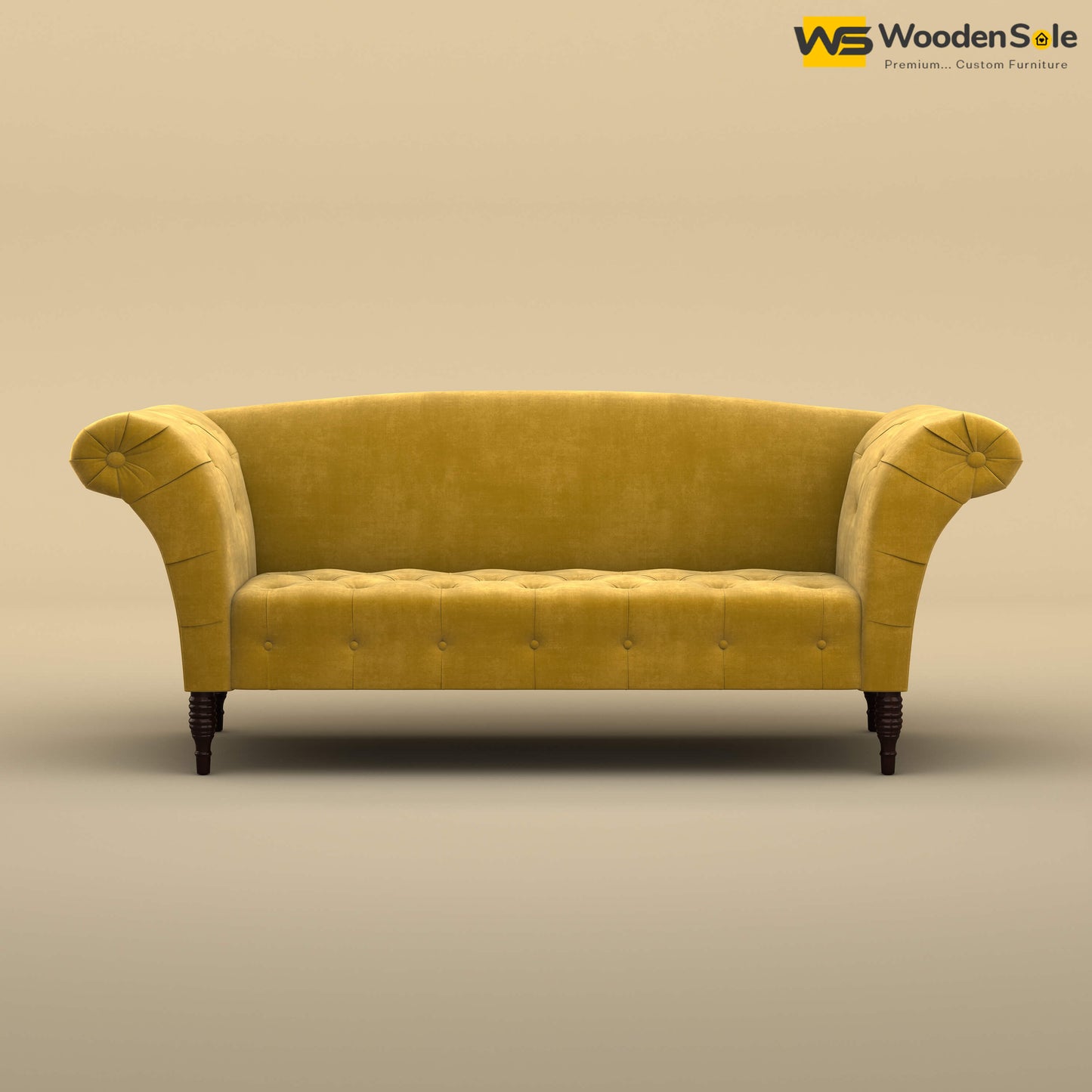 Leo Chaise Lounge (Velvet, Mustard Yellow)