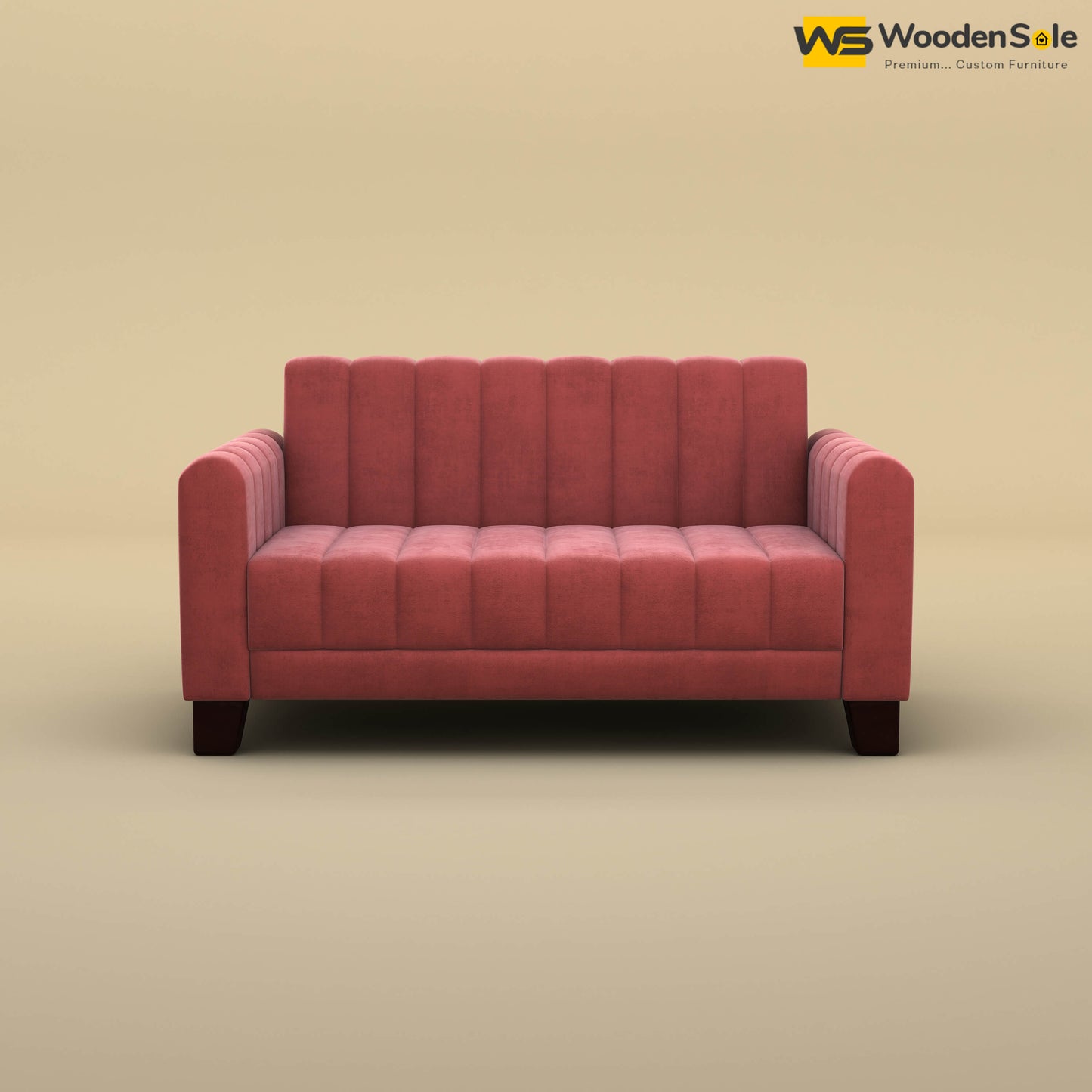 Furo 2 Seater Fabric Sofa (Velvet, Pink)