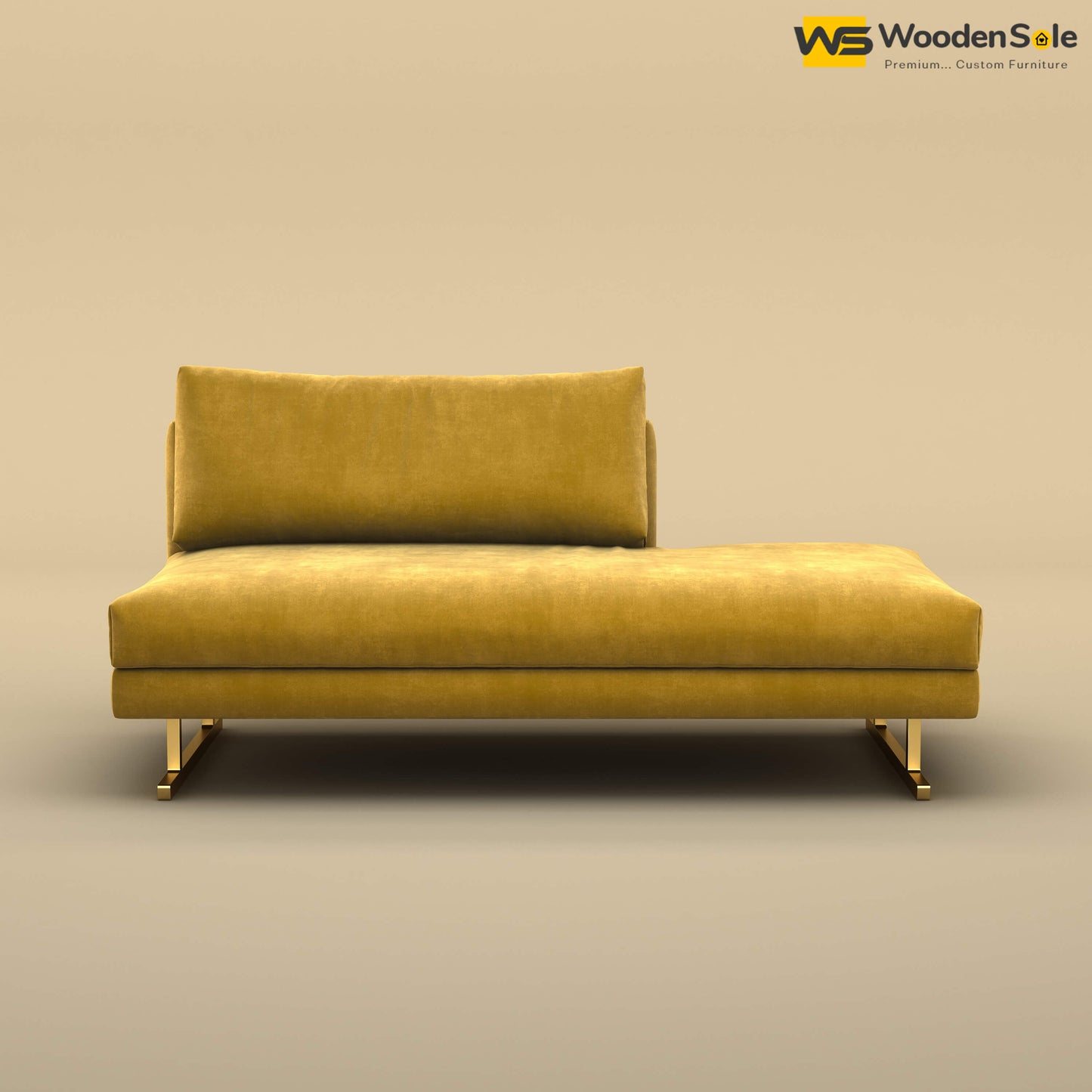 Elve Chaise Lounge (Velvet, Mustard Yellow)