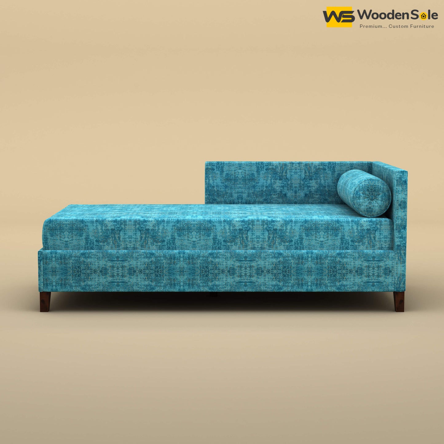 Daina Chaise Lounge (Cotton, Teal Blue)