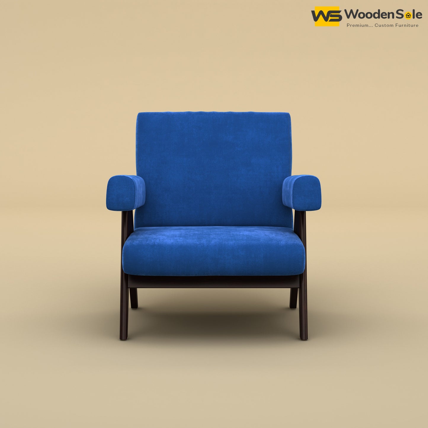 Capri Lounge Chair (Velvet, Royal Blue)