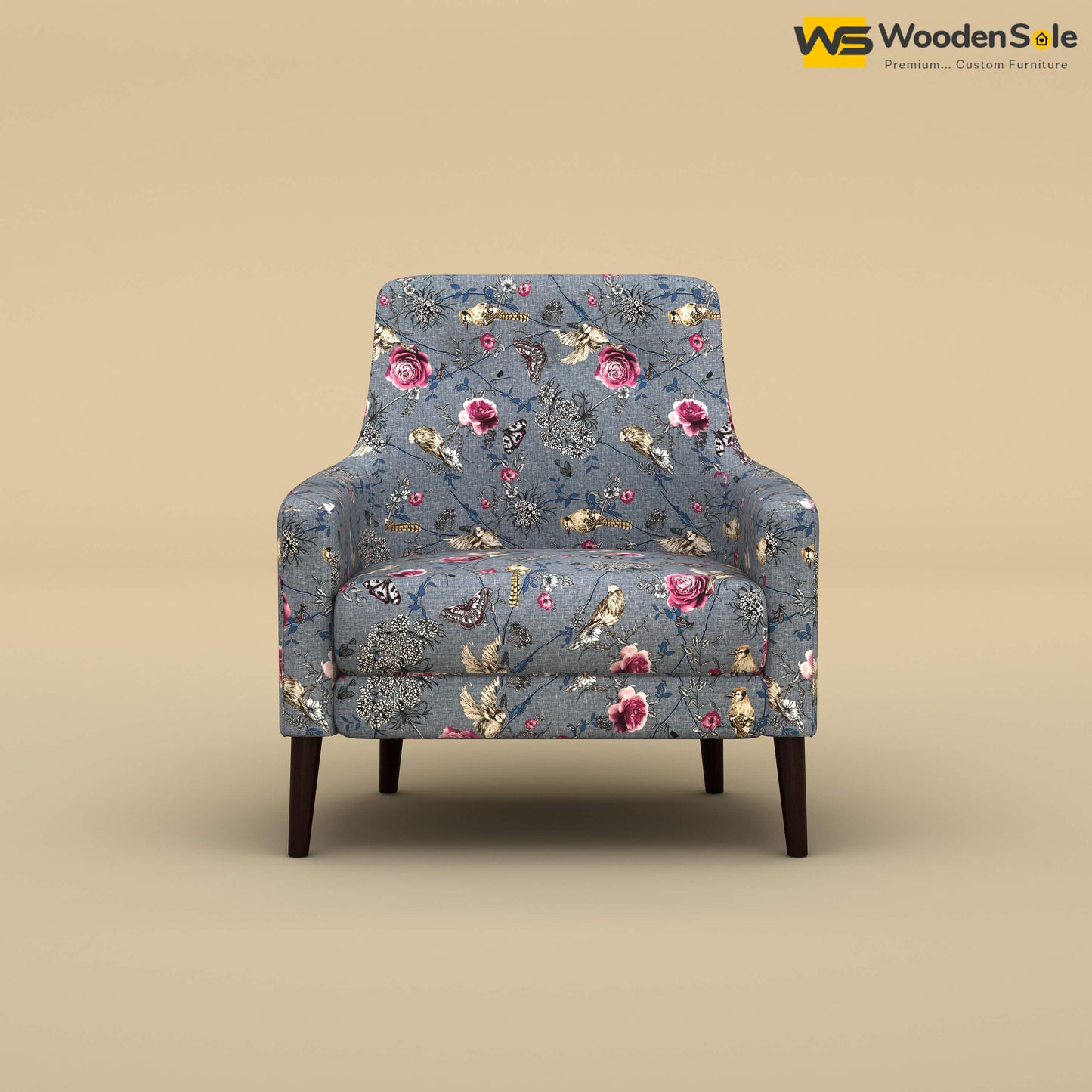 Rubik Lounge Chair (Cotton, Floral Printed)