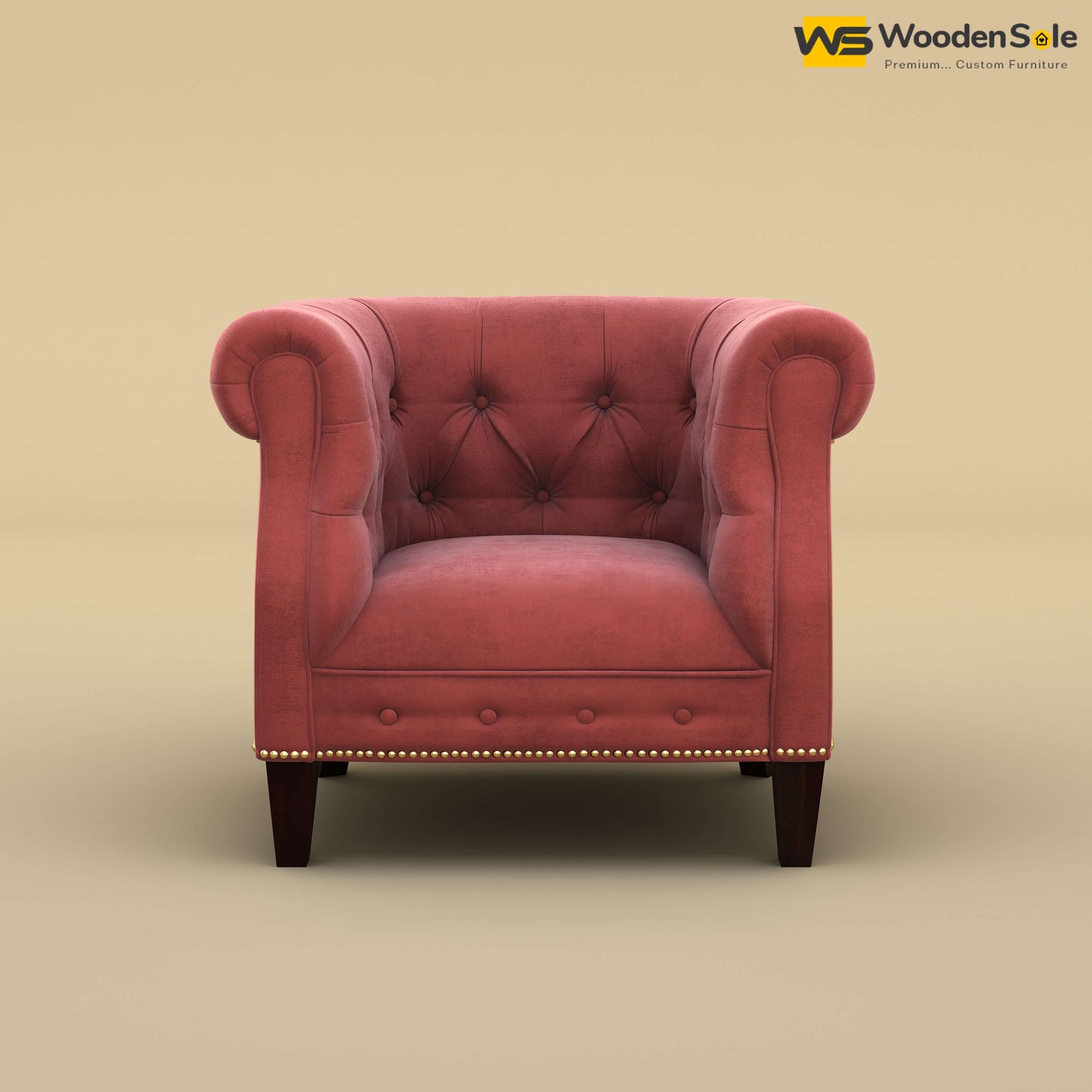 Olivia Wing Chair (Velvet, Pink)