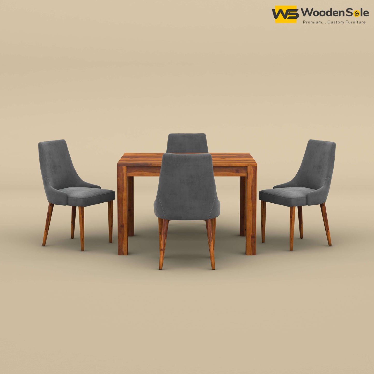 Ashley 4 Seater Dining Table Set (Honey Finish)