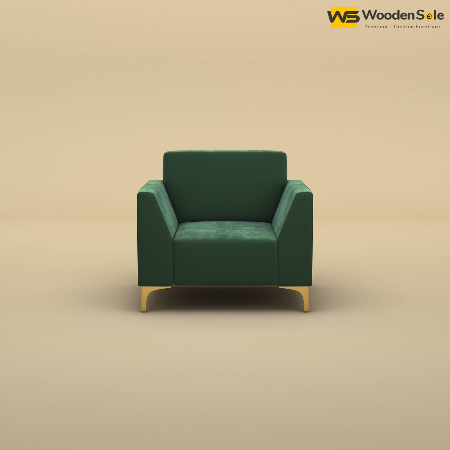 Nayobi 1 Seater Sofa (Velvet, Forest Green)