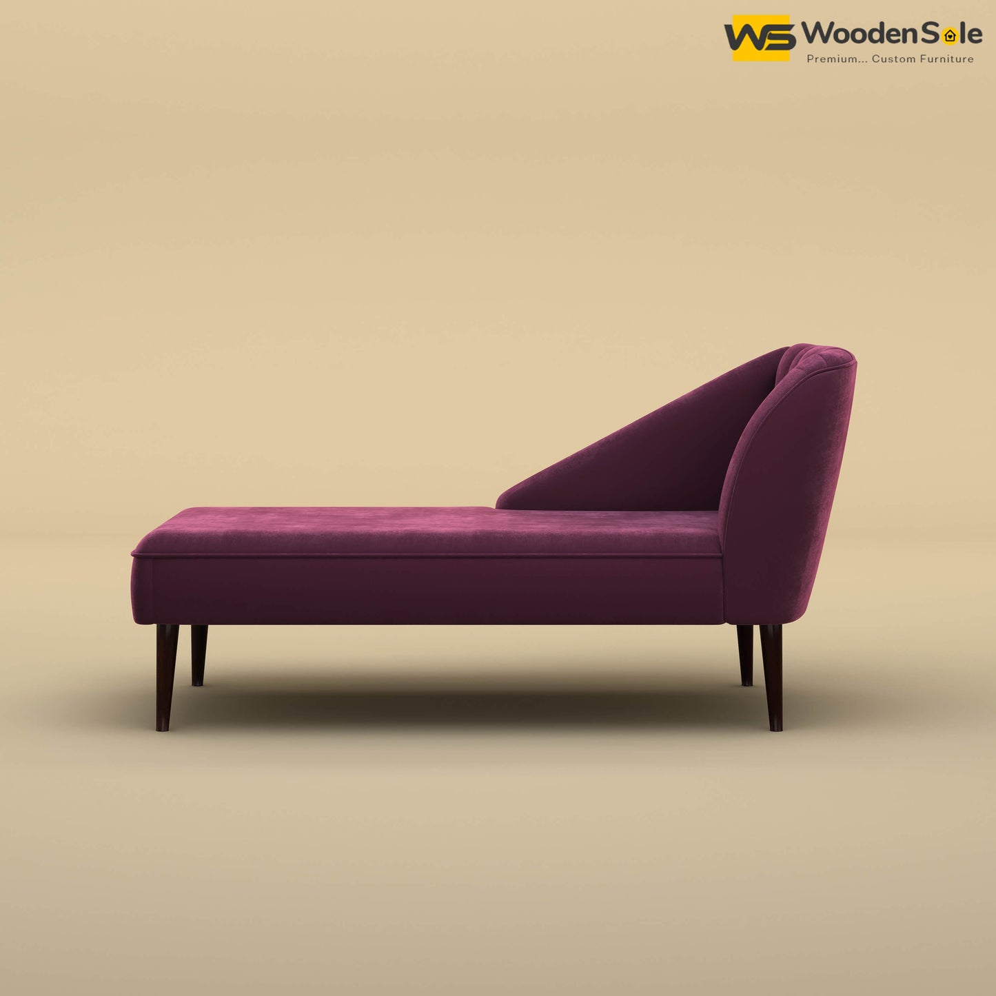 Perla Chaise Lounge (Velvet, Dark Purple)
