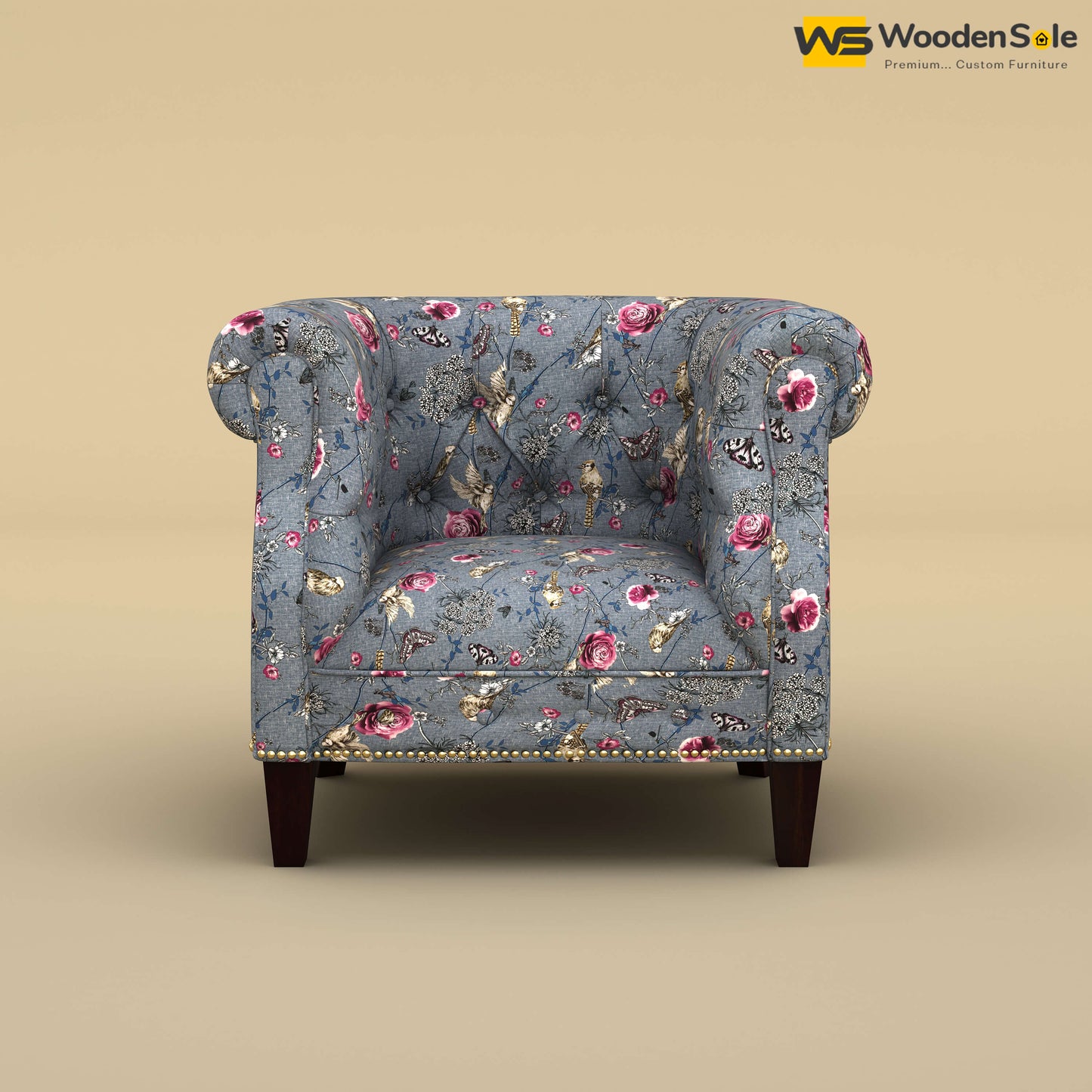 Olivia Wing Chair (Cotton, Floral Printed)