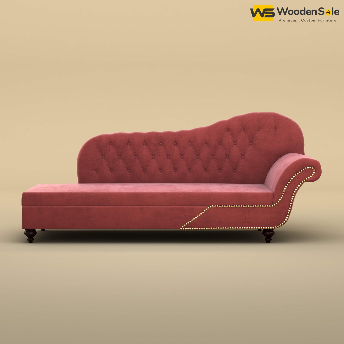 Royal Chaise Lounge (Velvet, Pink)