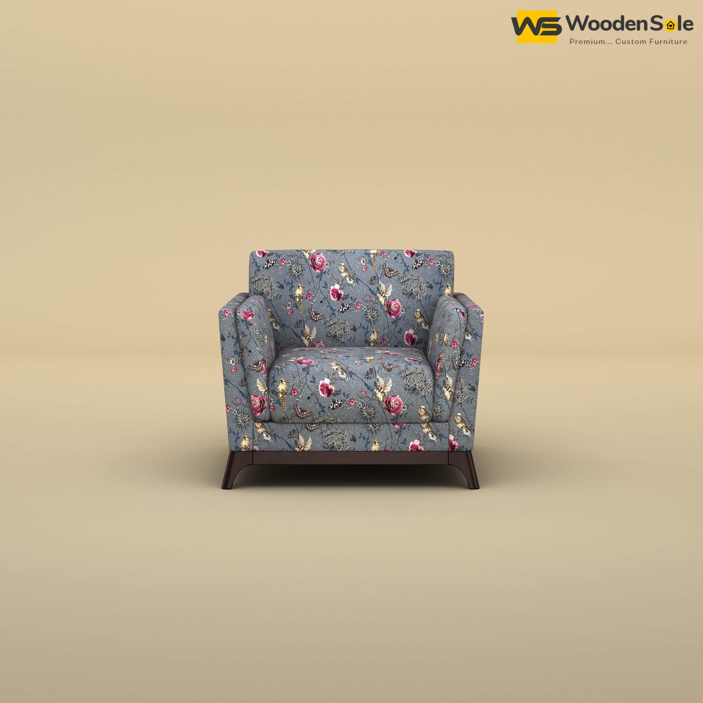 Bruno 1 Seater Sofa (Cotton, Floral Printed)