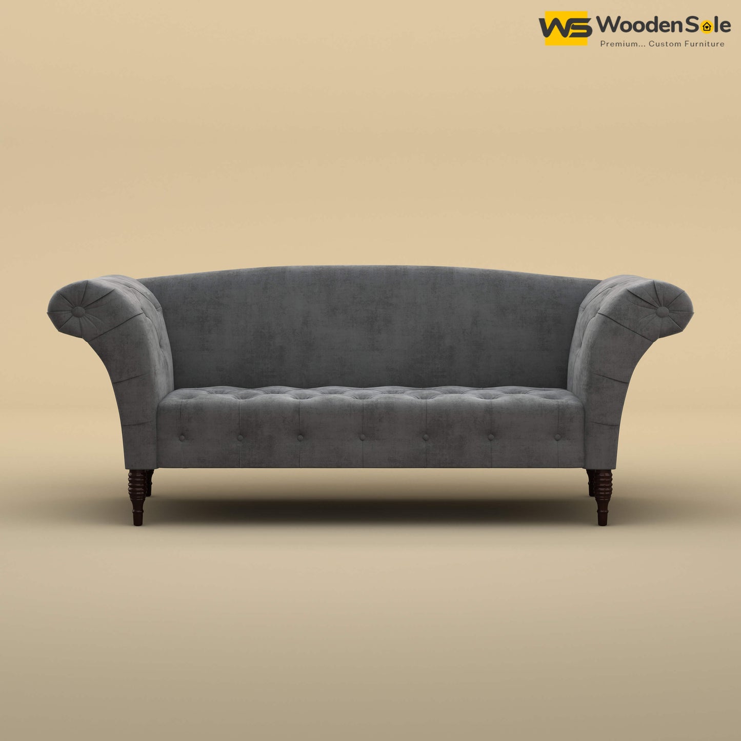 Leo Chaise Lounge (Velvet, Charcoal Gray)