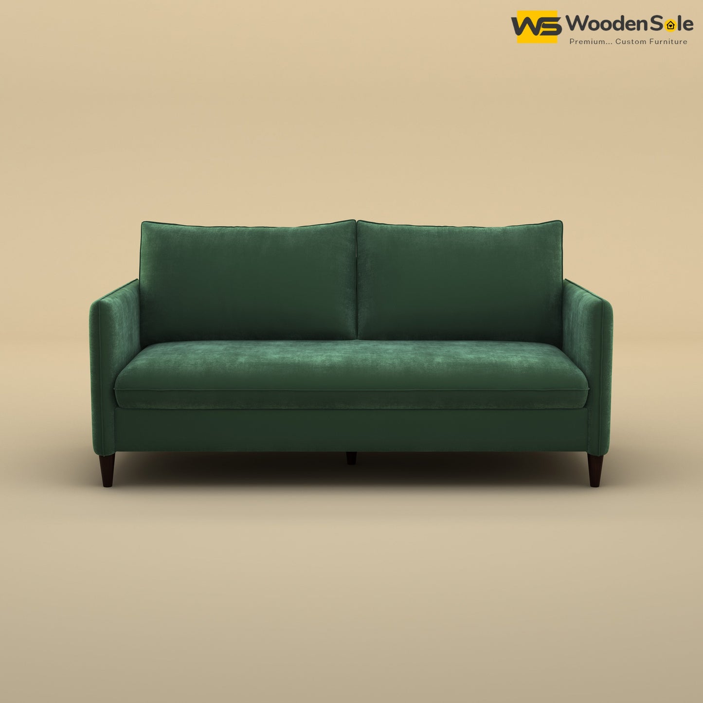 Citron 3 Seater Fabric Sofa (Velvet, Forest Green)