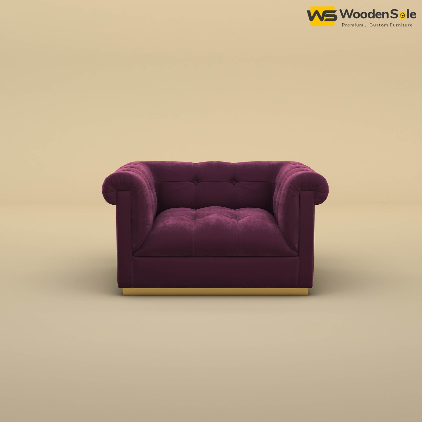 Morrison 1 Seater Fabric Sofa (Velvet, Dark Purple)