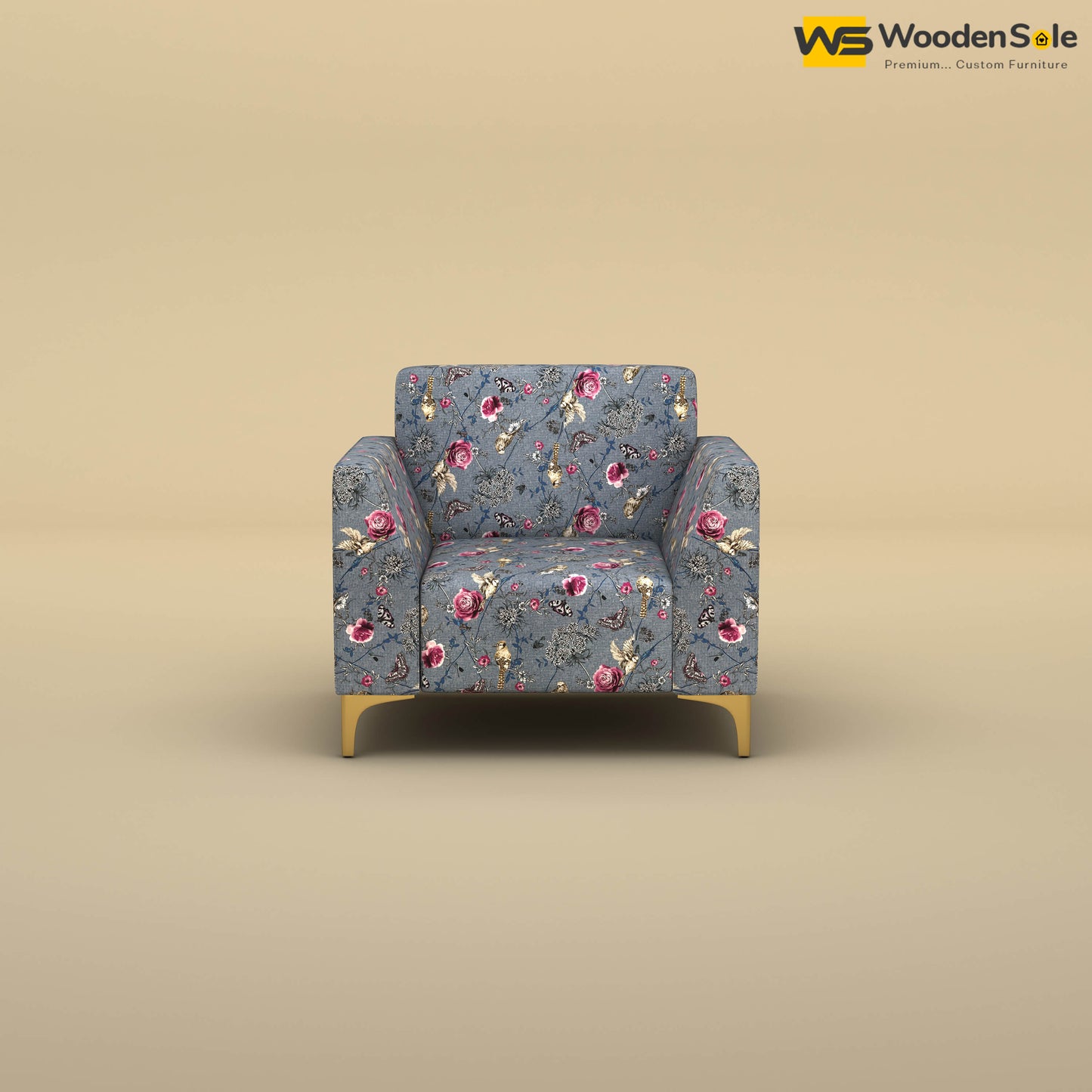 Nayobi 1 Seater Sofa (Cotton, Floral Printed)
