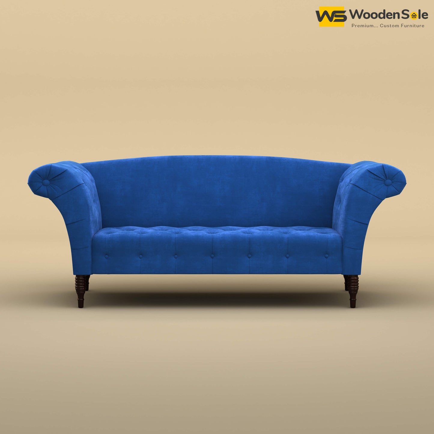 Leo Chaise Lounge (Velvet, Royal Blue)
