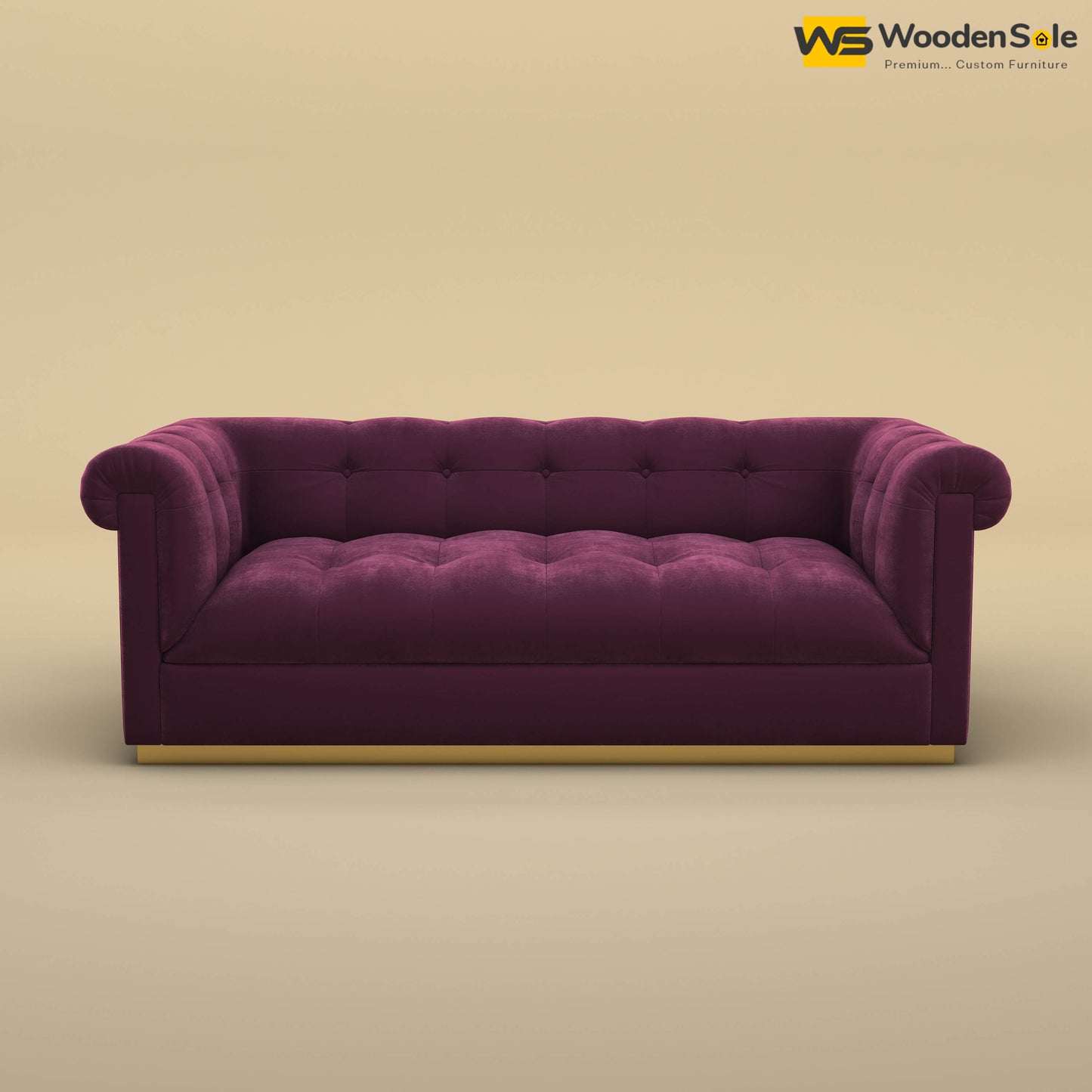 Morrison 3 Seater Fabric Sofa (Velvet, Dark Purple)