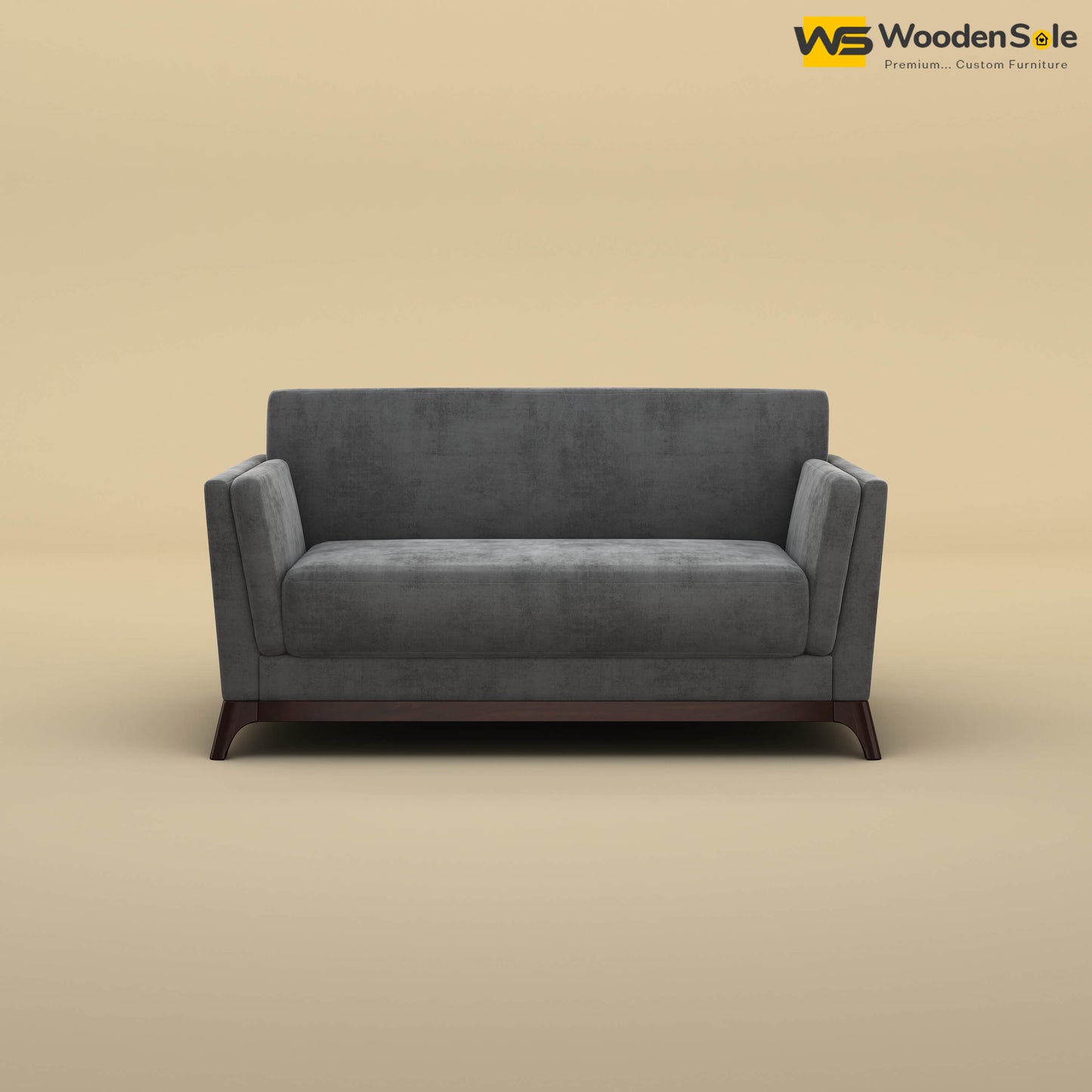 Bruno 2 Seater Sofa (Velvet, Charcoal Gray)